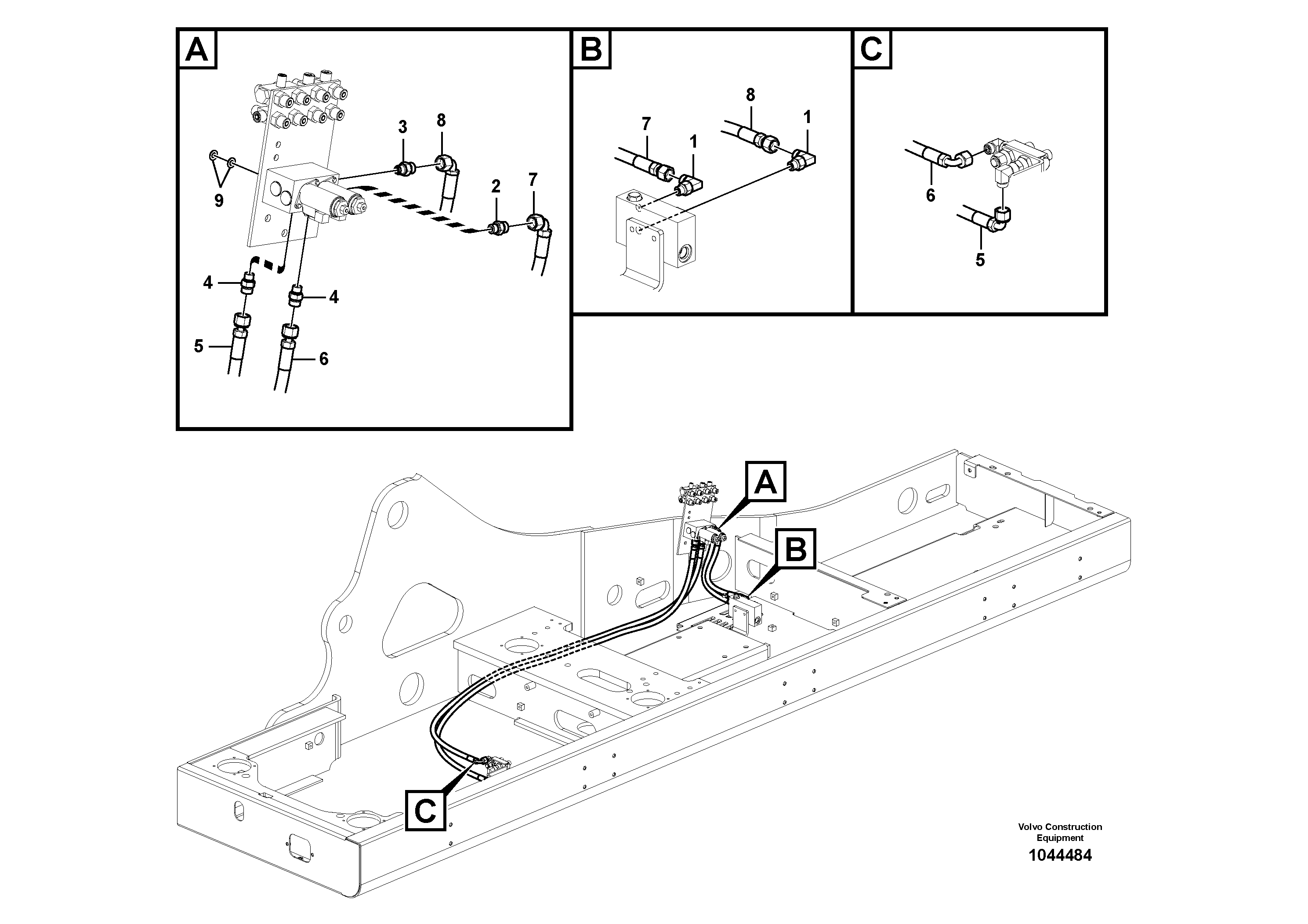 Схема запчастей Volvo EC360C - 82958 Servo system, changing lever function EC360C S/N 115001-