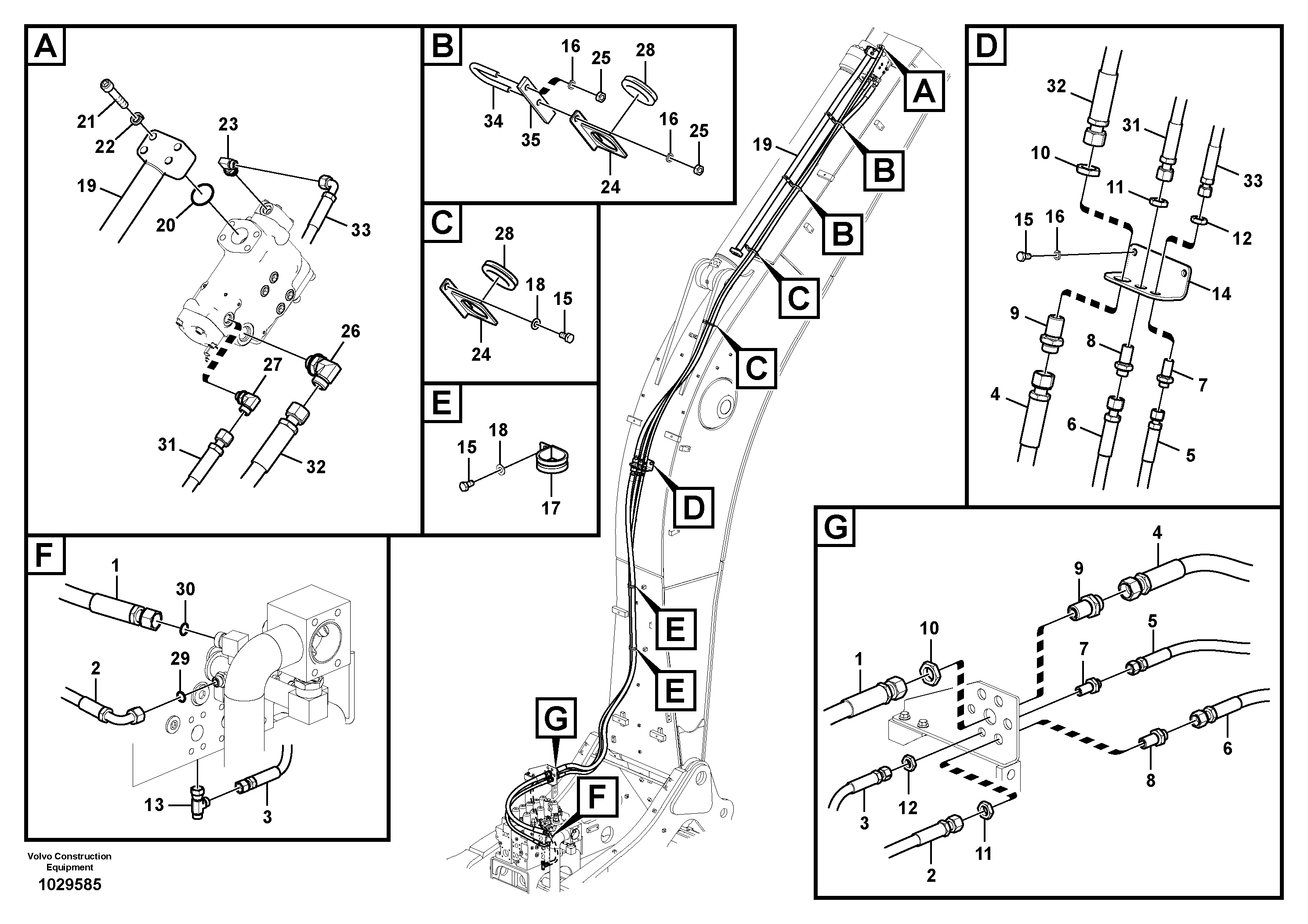 Схема запчастей Volvo EC360C - 67319 Working hydraulic, dipper arm rupture EC360C S/N 115001-