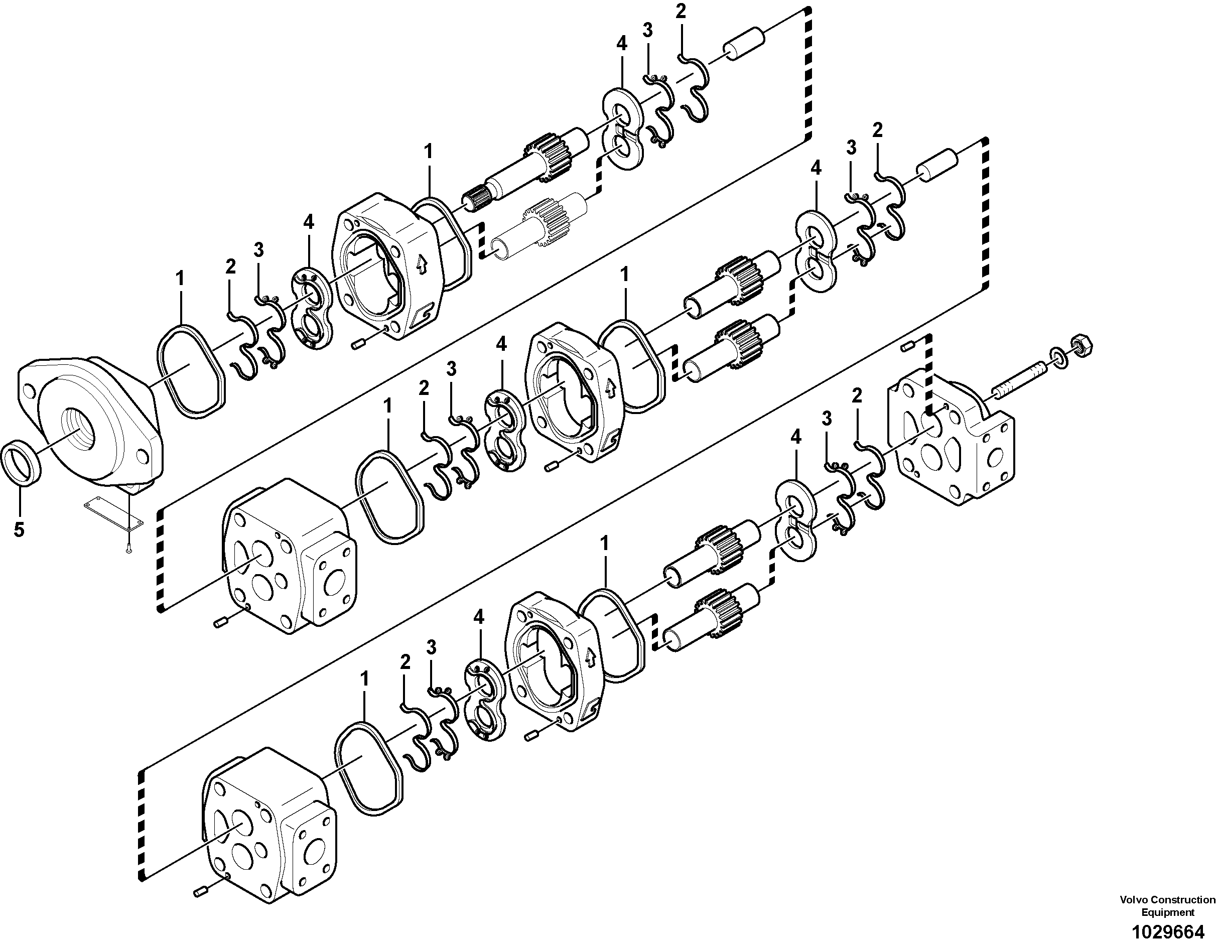 Схема запчастей Volvo EC360C - 56682 Hydraulic gear pump for quickfit and rotator EC360C S/N 115001-