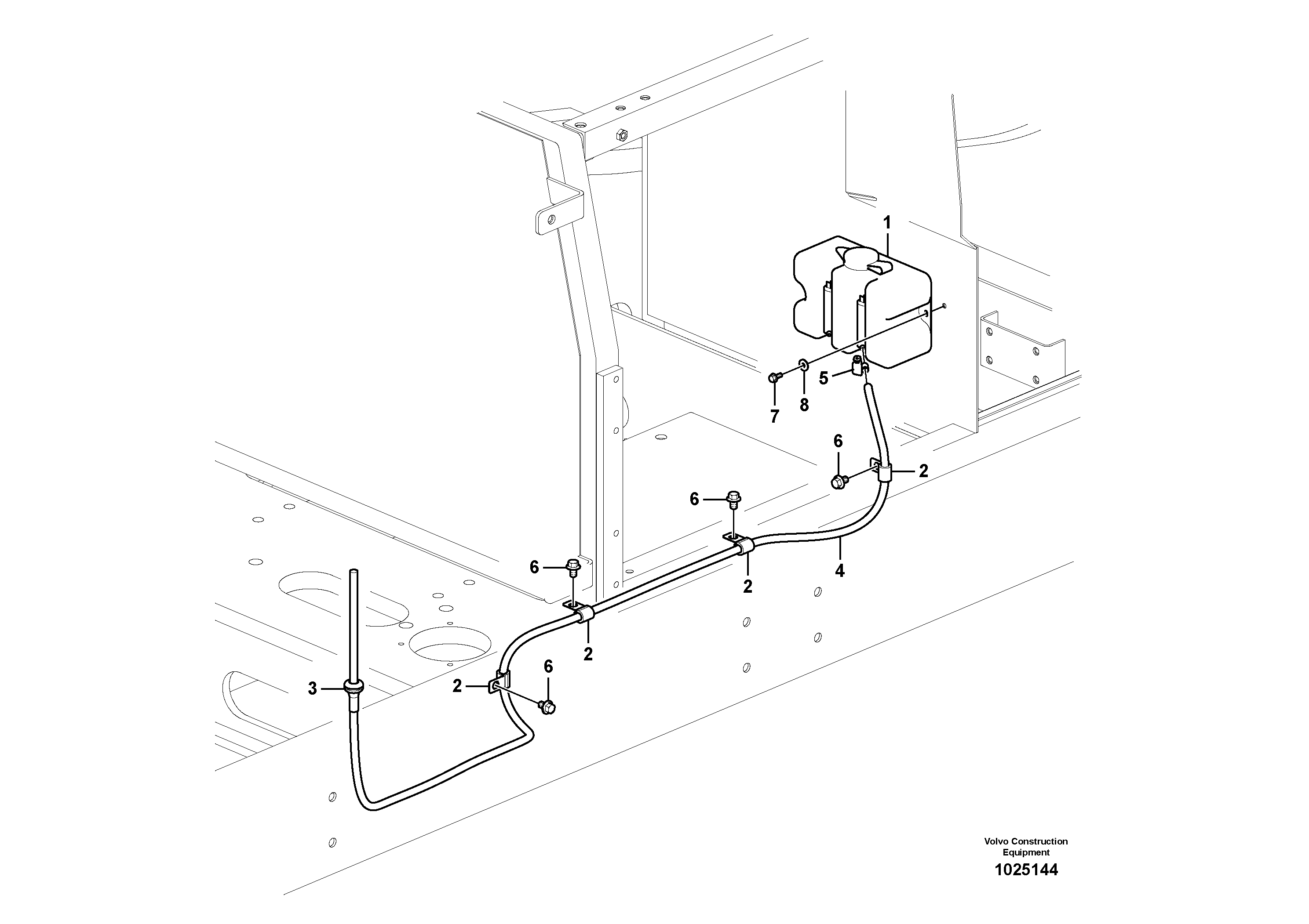 Схема запчастей Volvo EC360C - 55241 Шайба лобового стекла (ветрового) EC360C S/N 115001-
