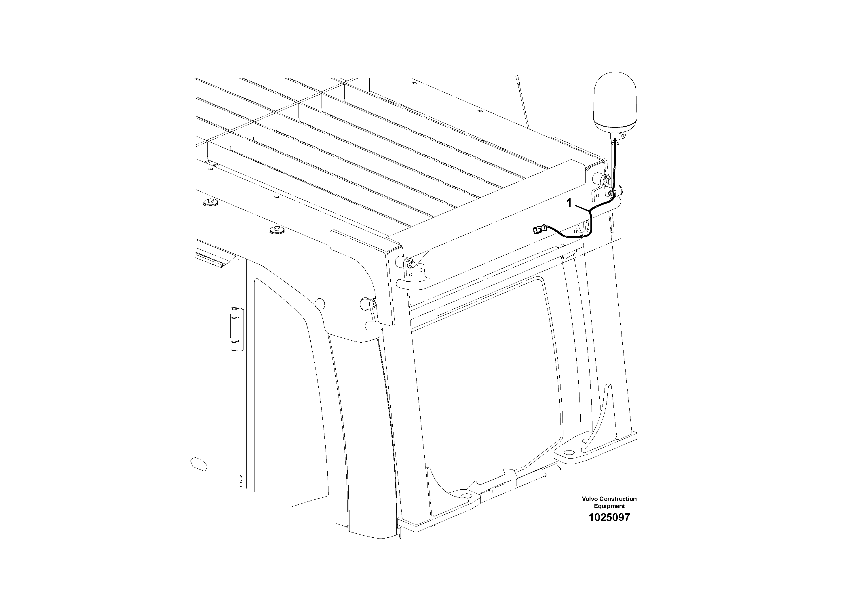 Схема запчастей Volvo EC360C - 61606 Rotating beacon EC360CHR HIGH REACH DEMOLITION