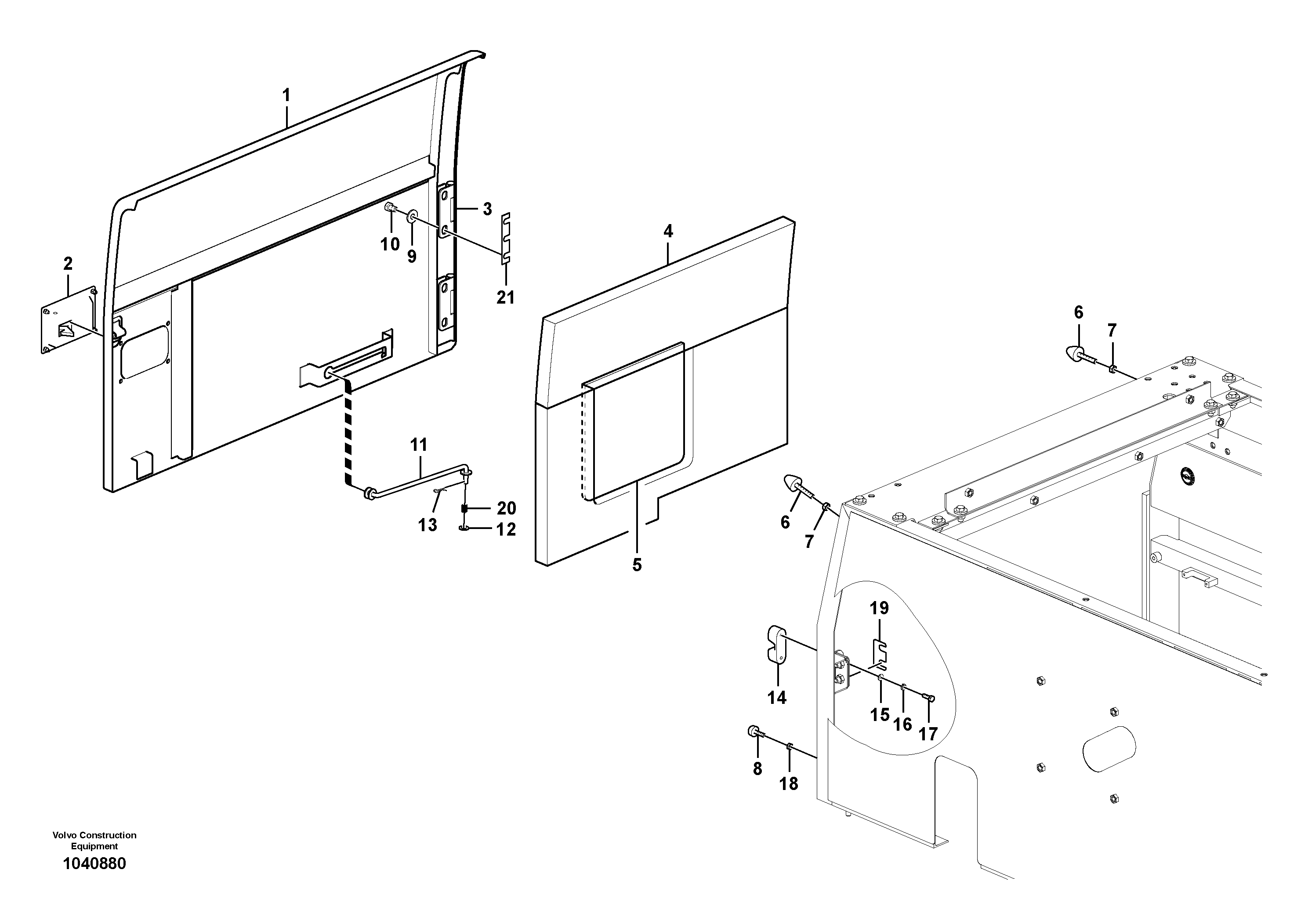 Схема запчастей Volvo EC360C - 55930 Door, side EC360C S/N 115001-