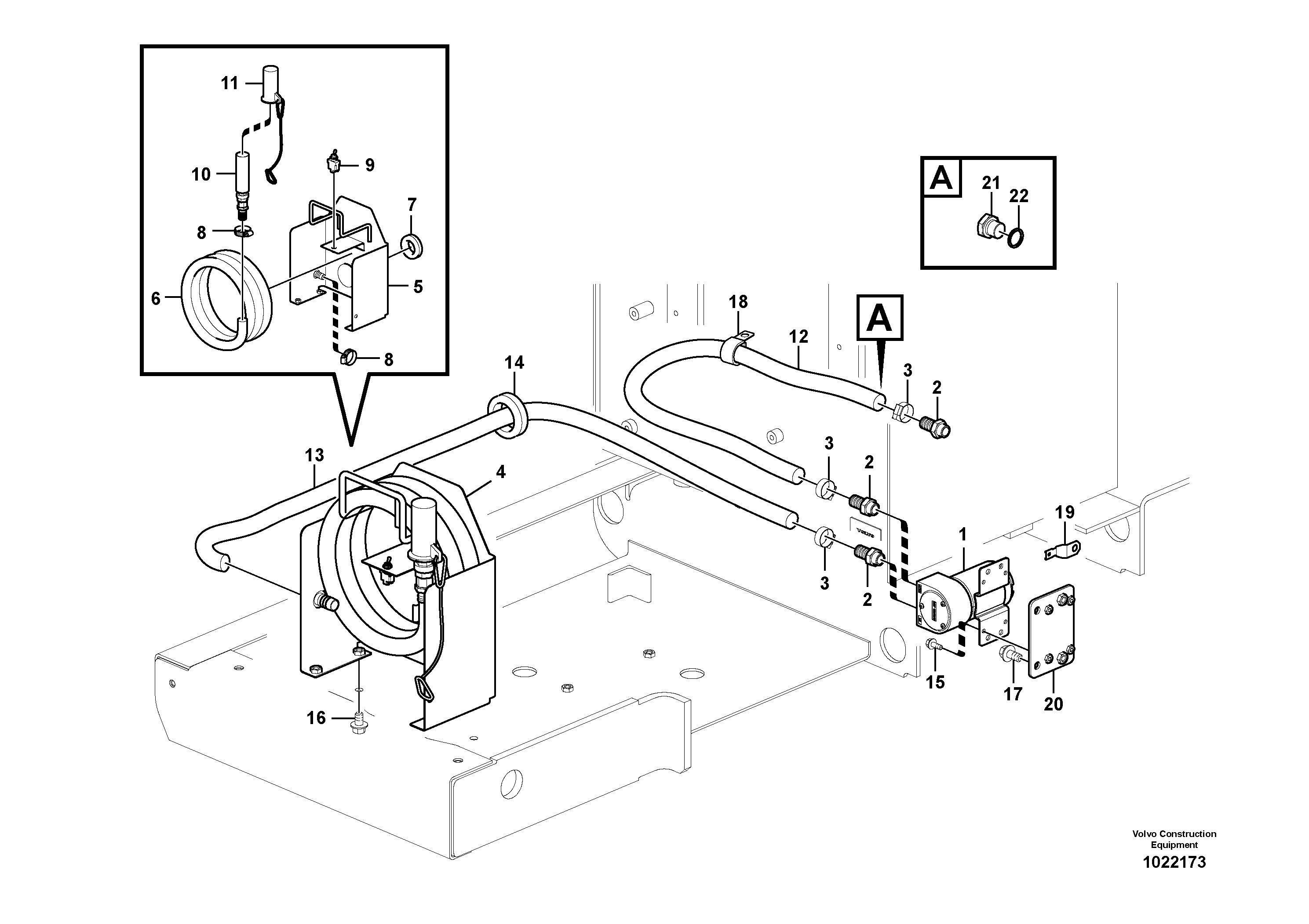 Схема запчастей Volvo EC180C - 13559 Fuel filling pump with assembling details EC180C