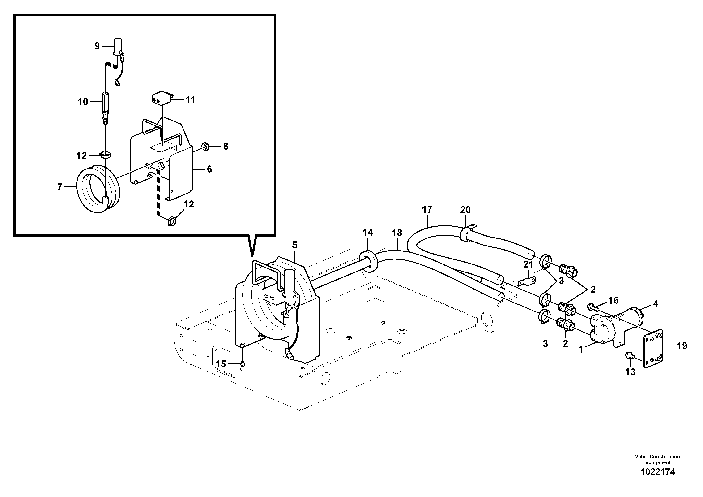 Схема запчастей Volvo EC180C - 51141 Fuel filling pump with assembling details EC180C