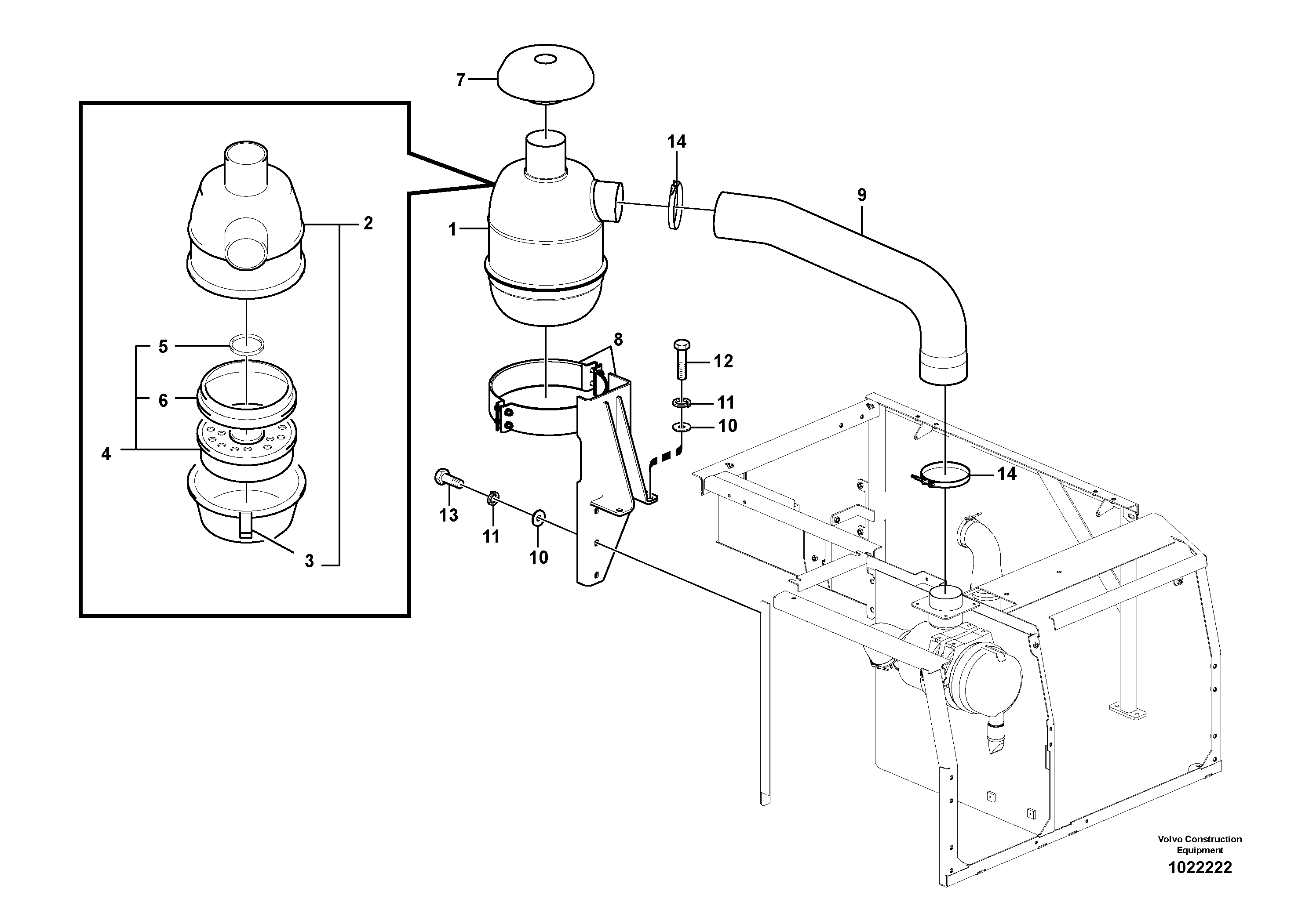 Схема запчастей Volvo EC180C - 43592 Система впуска EC180C
