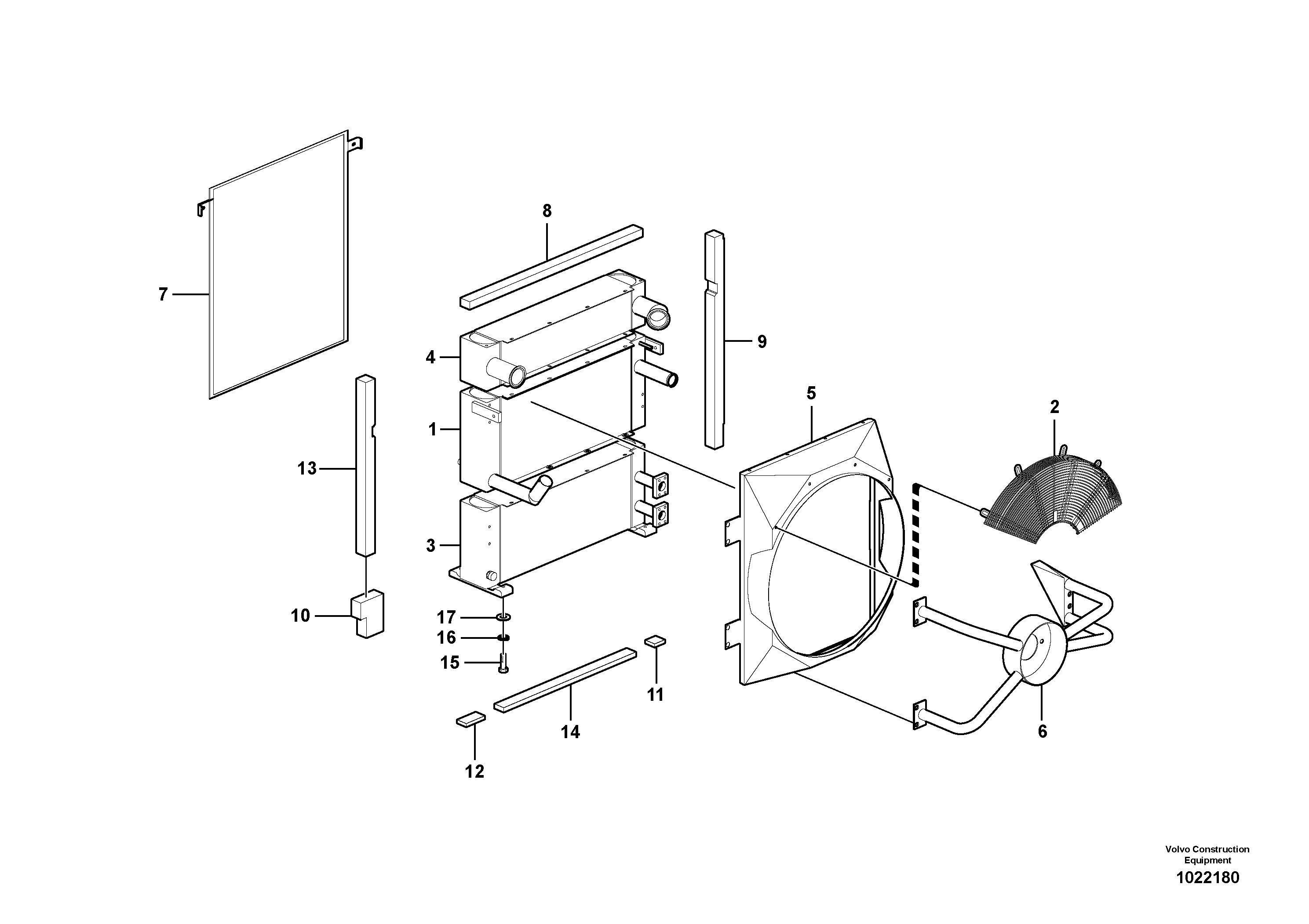 Схема запчастей Volvo EC180C - 93091 Радиатор EC180C