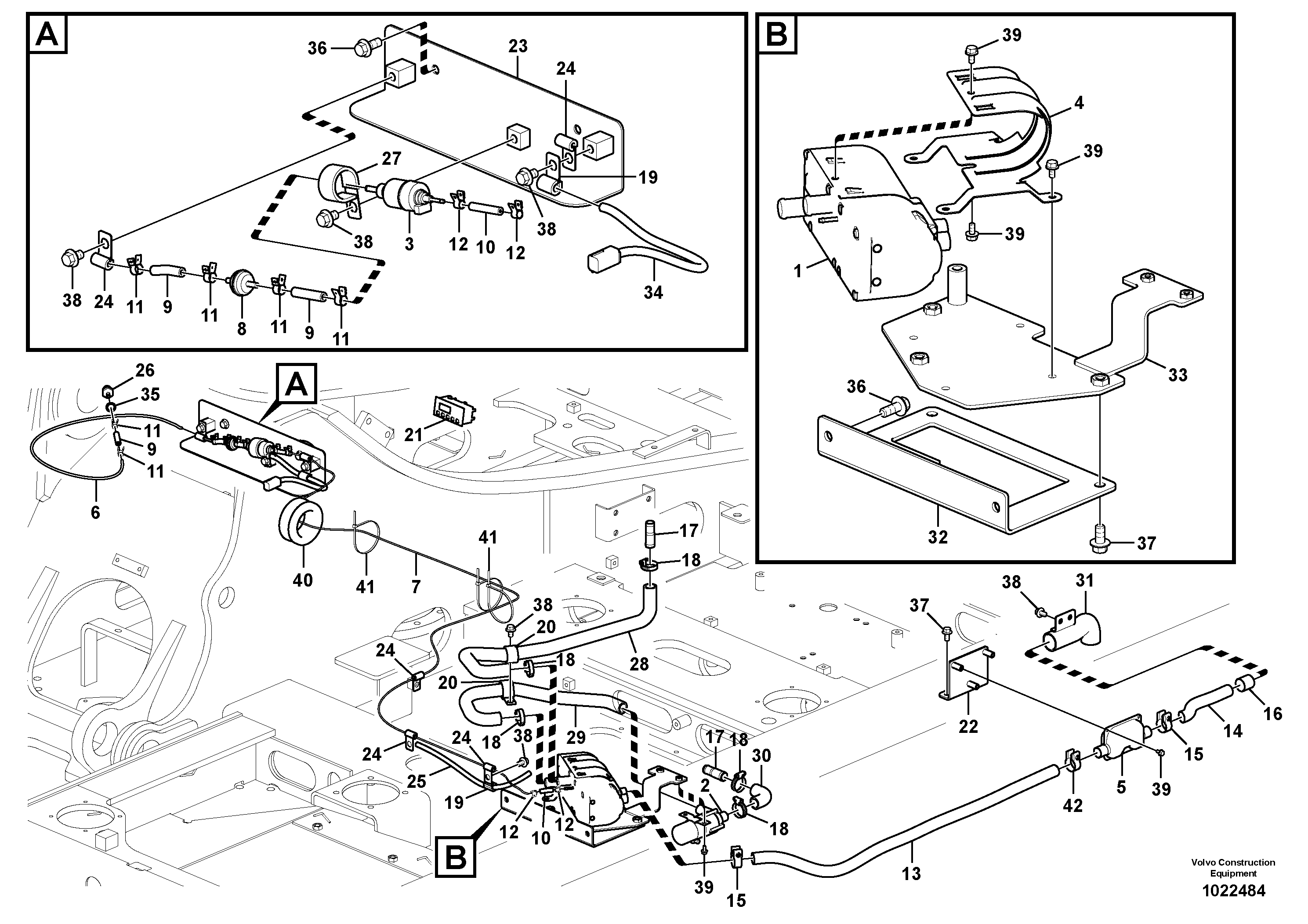 Схема запчастей Volvo EC180C - 49455 Auxiliary Heater EC180C
