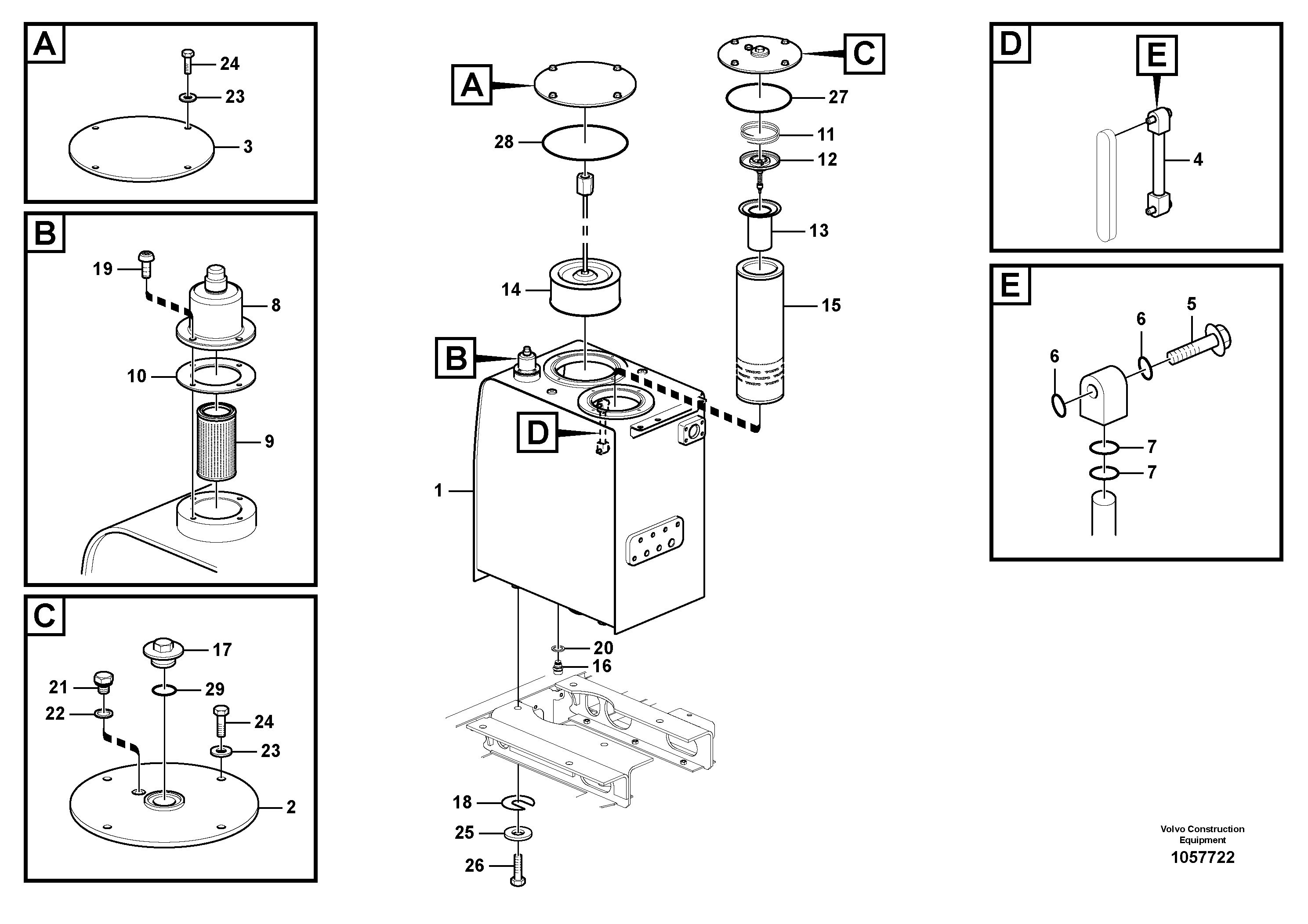 Схема запчастей Volvo EC180C - 81508 Гидробак EC180C
