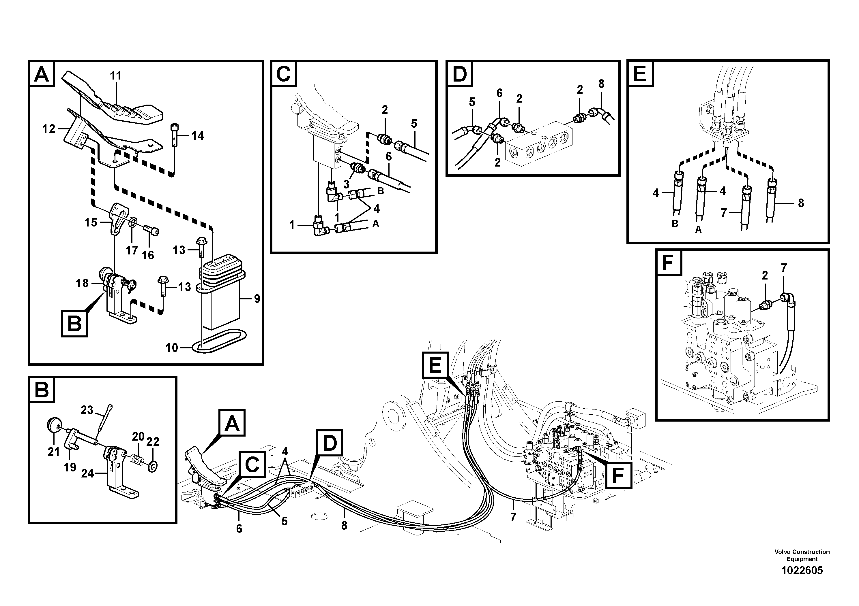 Схема запчастей Volvo EC180C - 91580 Working hydraulic, adjustable boom for upper EC180C
