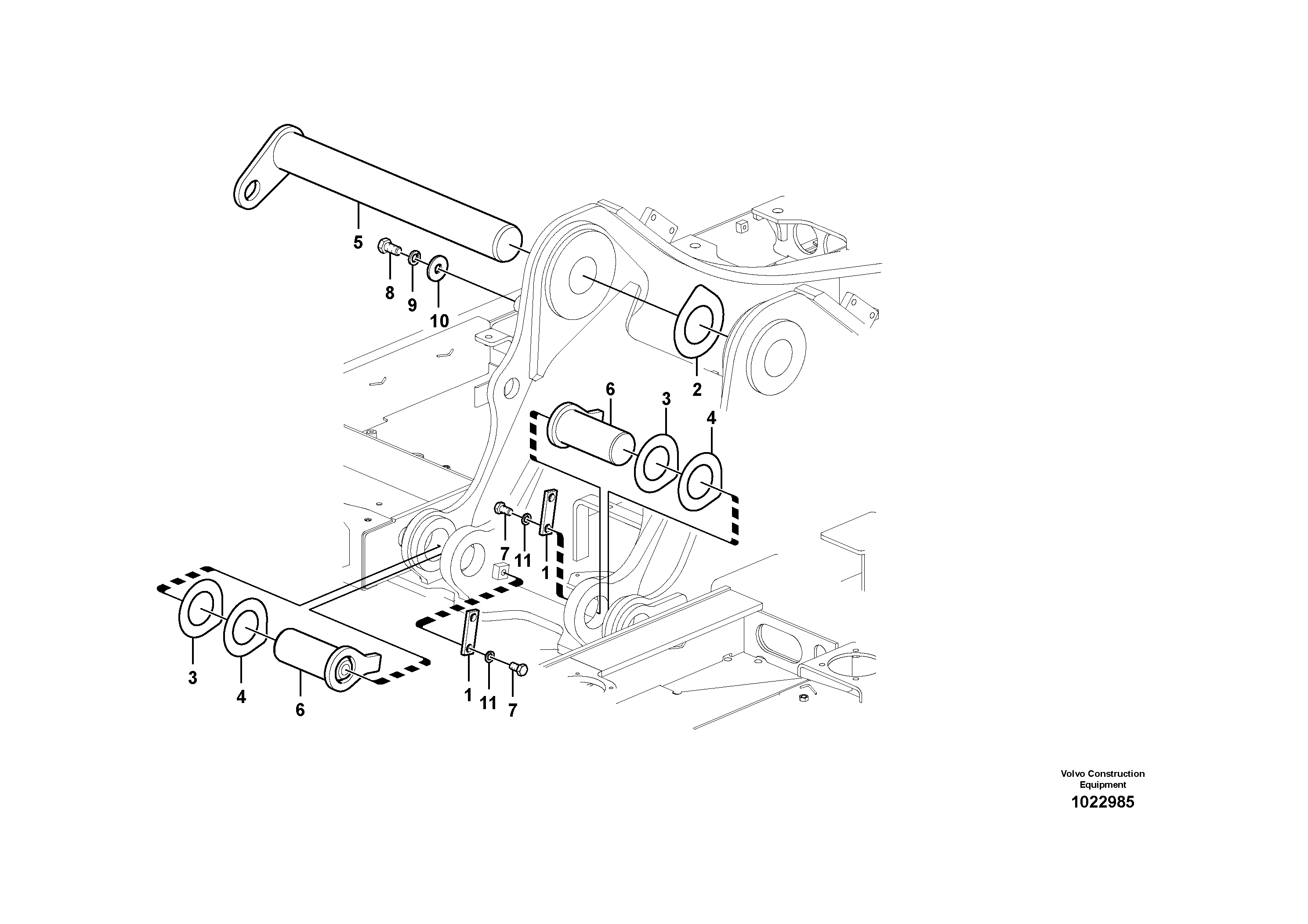 Схема запчастей Volvo EC180C - 62691 Links to boom, no boom EC180C