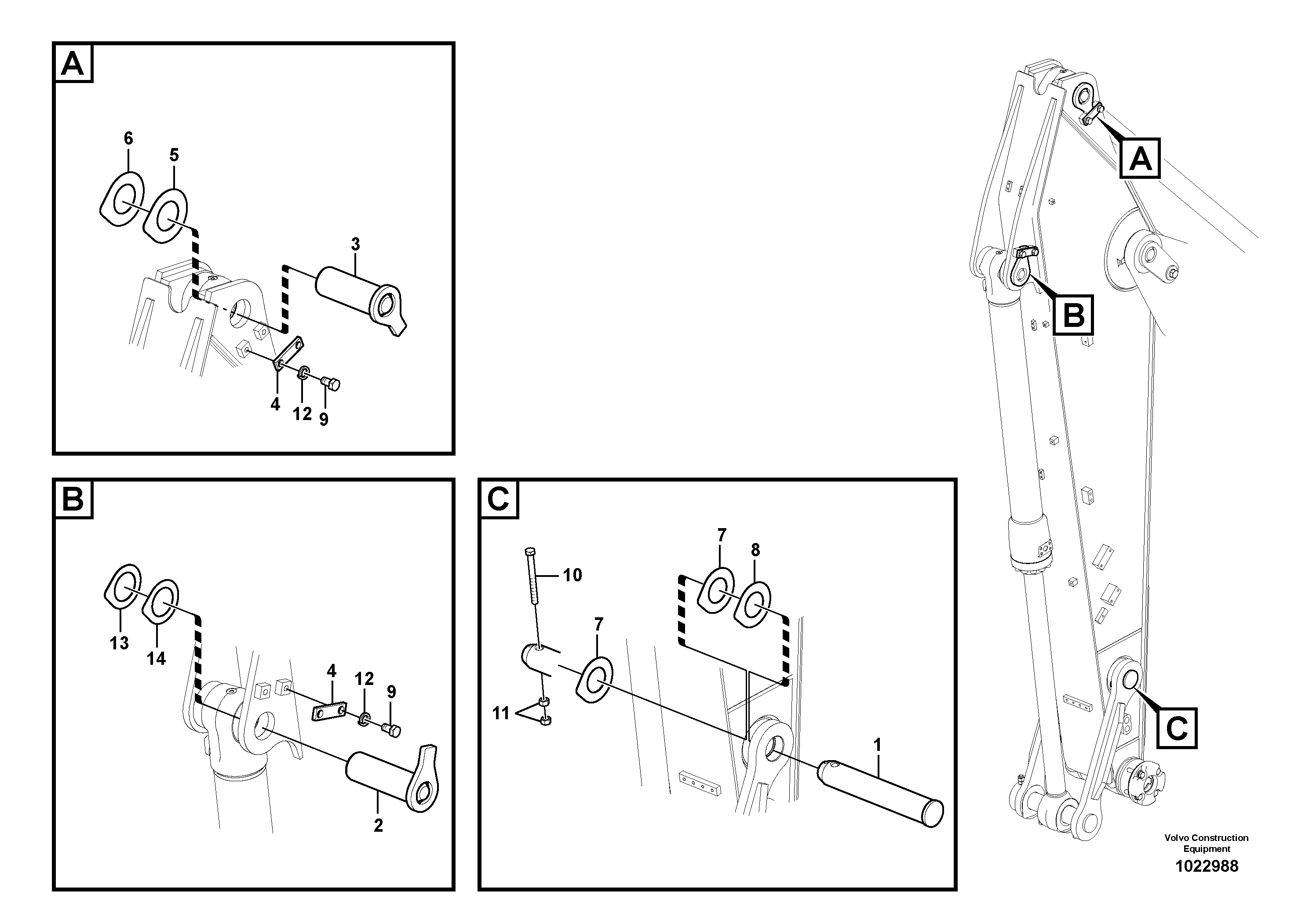 Схема запчастей Volvo EC180C - 25830 Links to dipper arm EC180C
