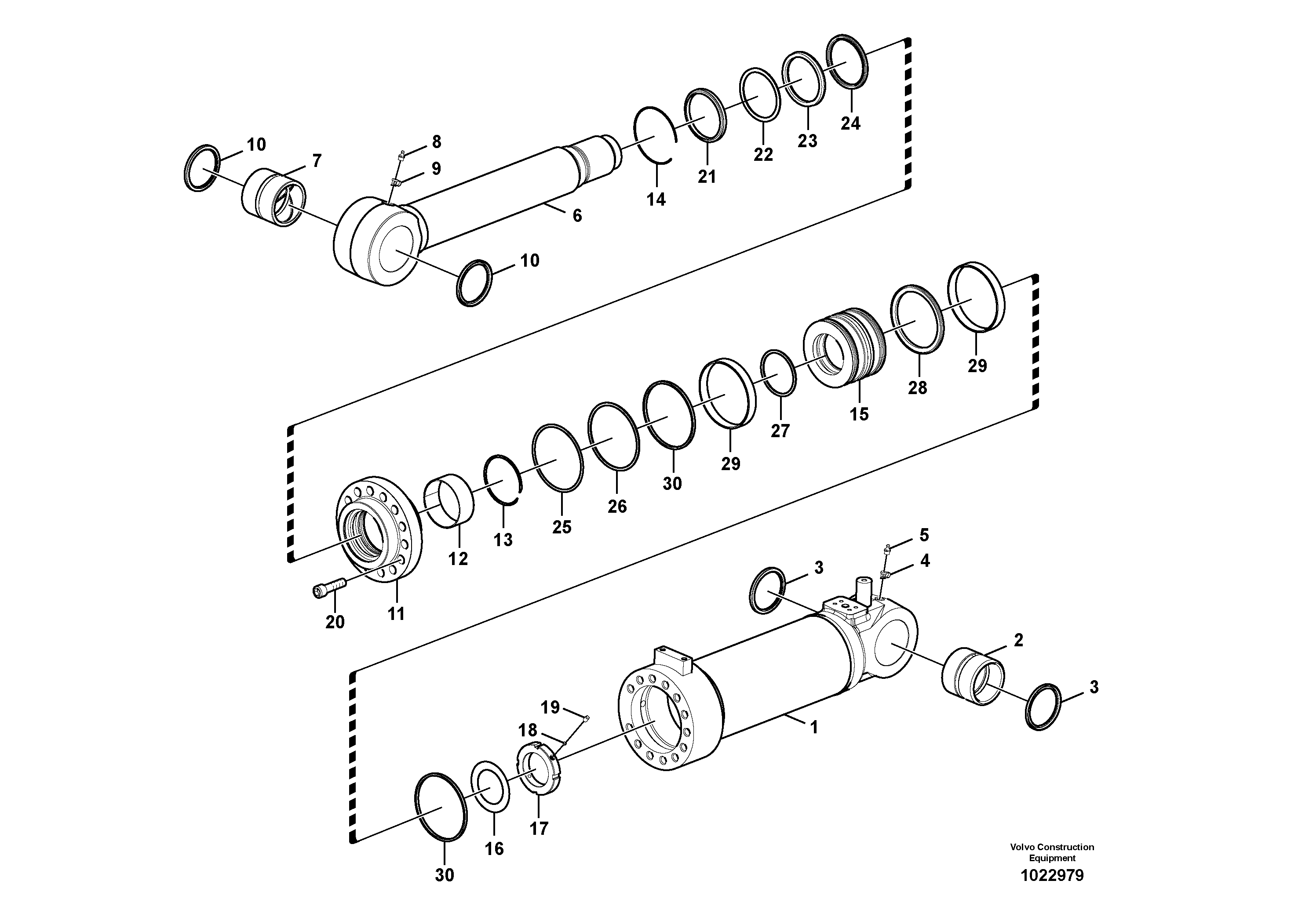 Схема запчастей Volvo EC160C - 93287 Гидроцилиндр отвала EC160C