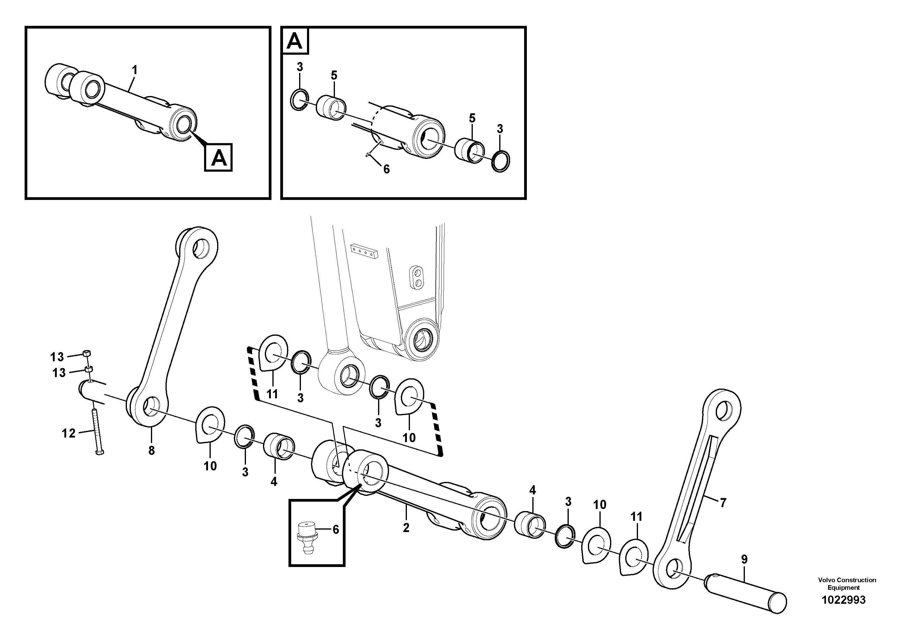 Схема запчастей Volvo EC160C - 92622 Links to connecting rod EC160C