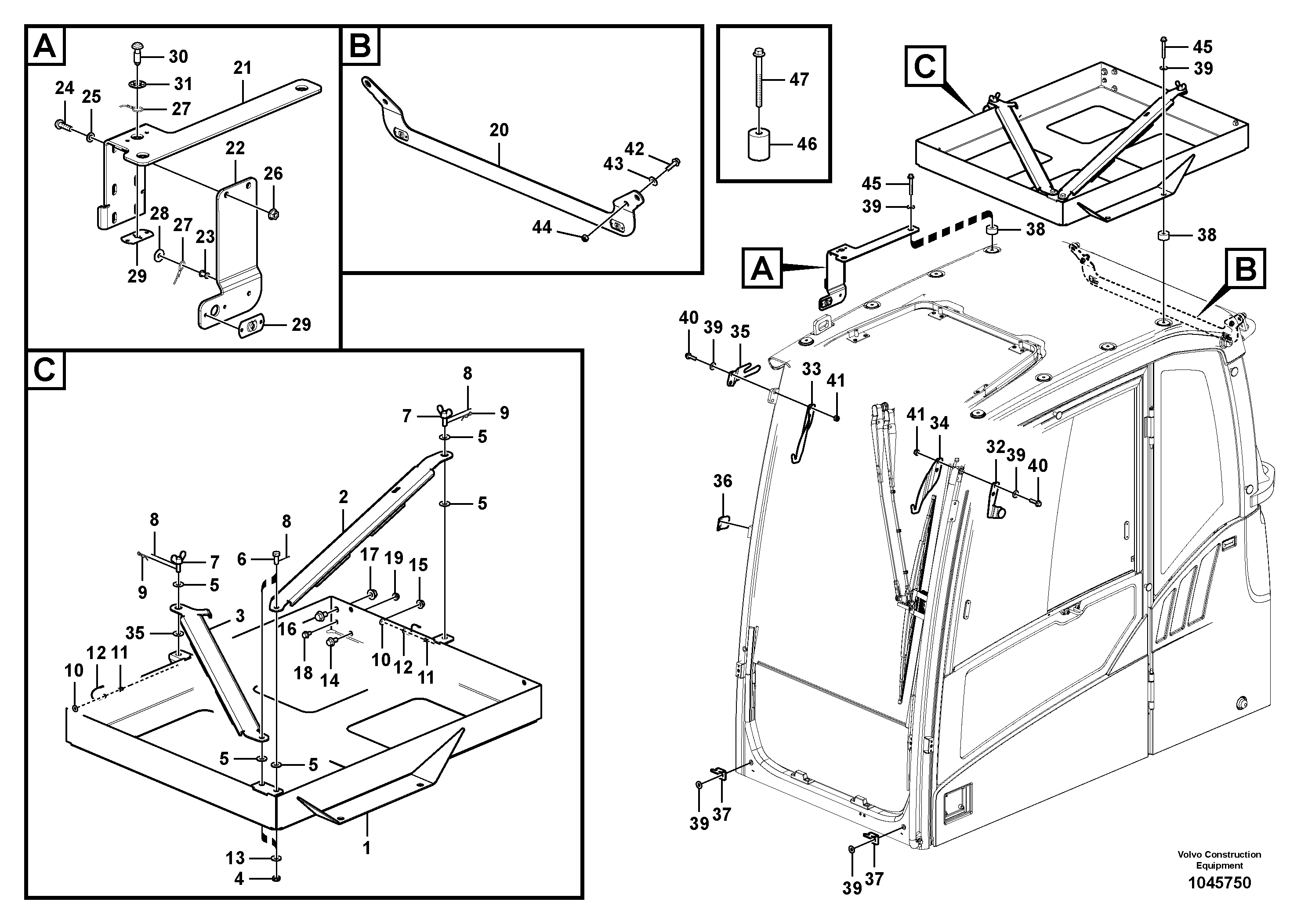 Схема запчастей Volvo EC160C - 90502 Vandalism kit EC160C
