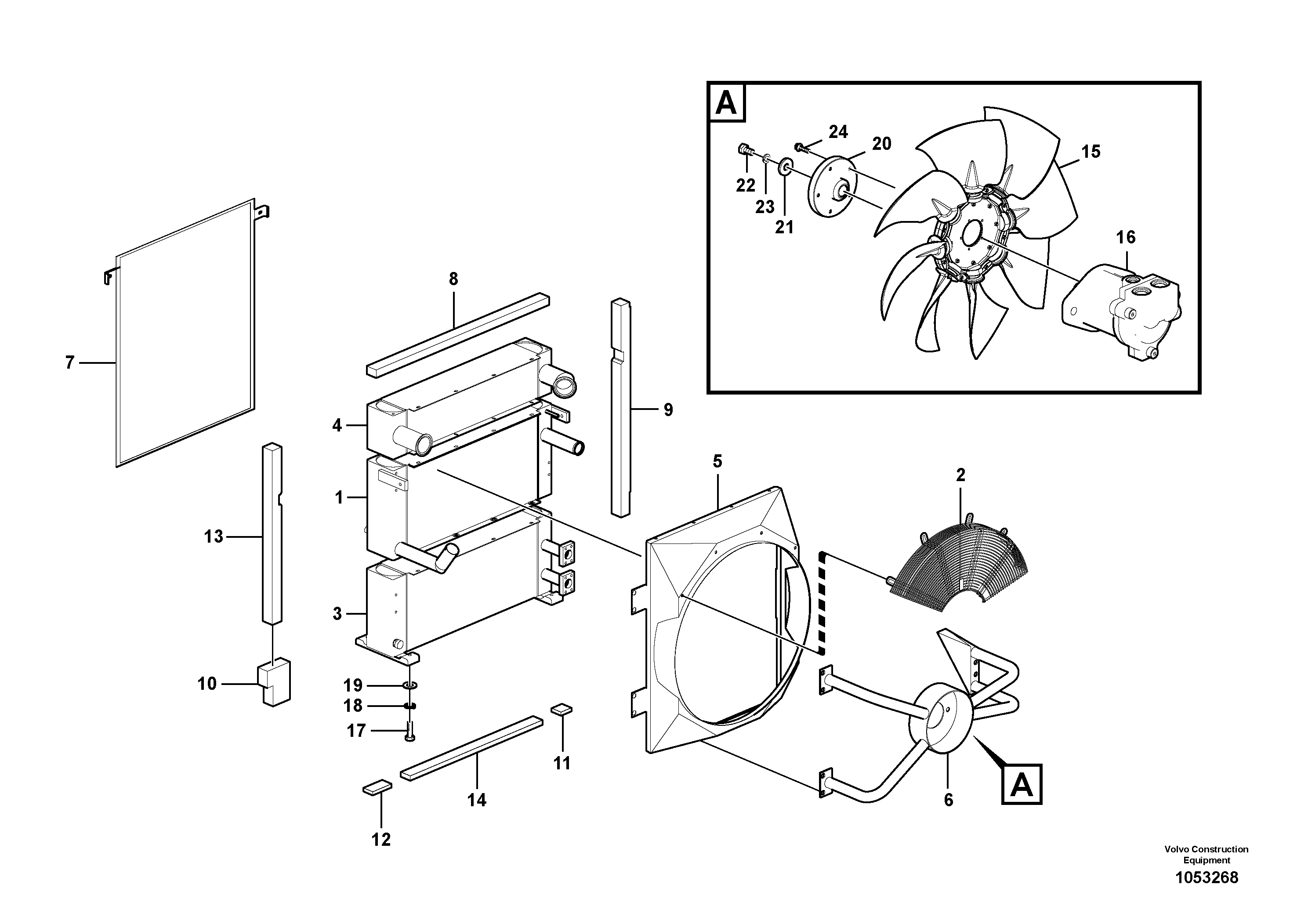 Схема запчастей Volvo EC160C - 89358 Радиатор EC160C