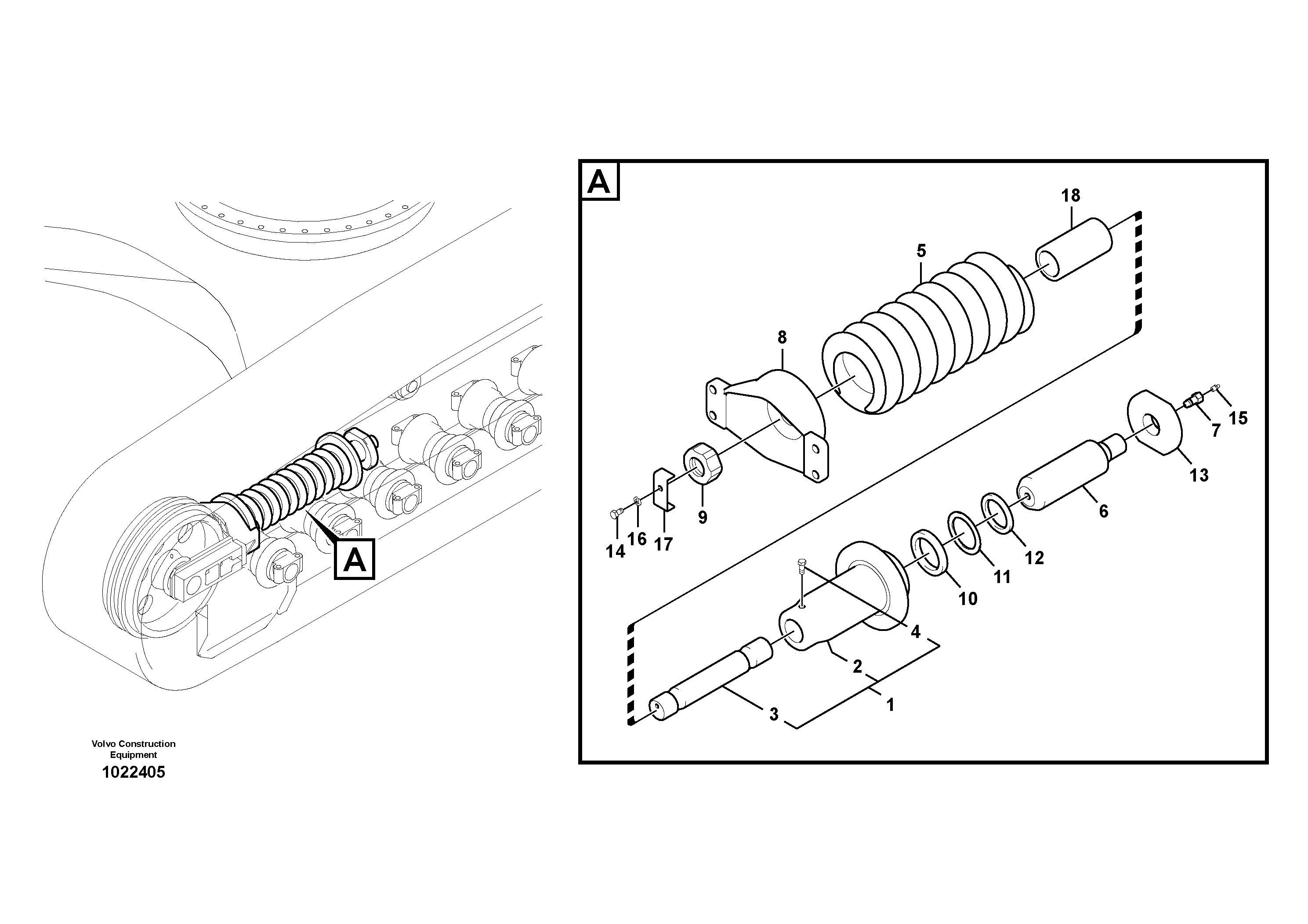 Схема запчастей Volvo EC160C - 93493 Undercarriage, spring package EC160C