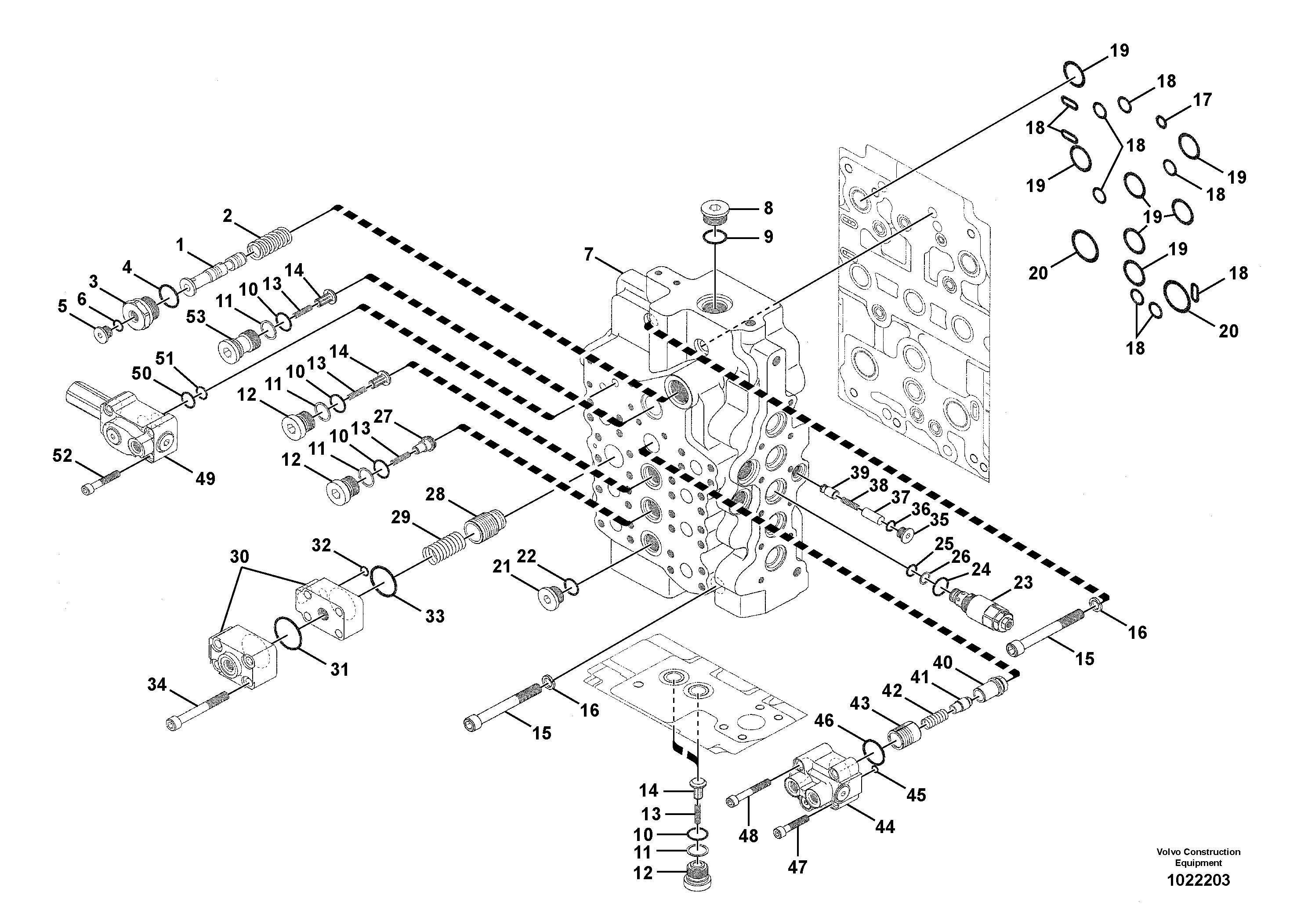 Схема запчастей Volvo EC160C - 54735 Гидрораспределитель (главный управляющий клапан) EC160C