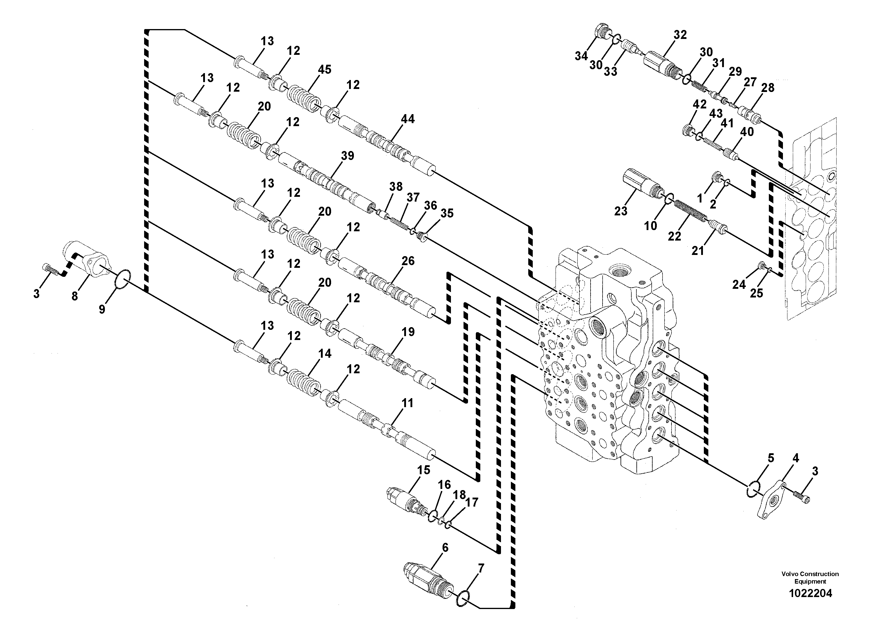Схема запчастей Volvo EC160C - 54736 Гидрораспределитель (главный управляющий клапан) EC160C