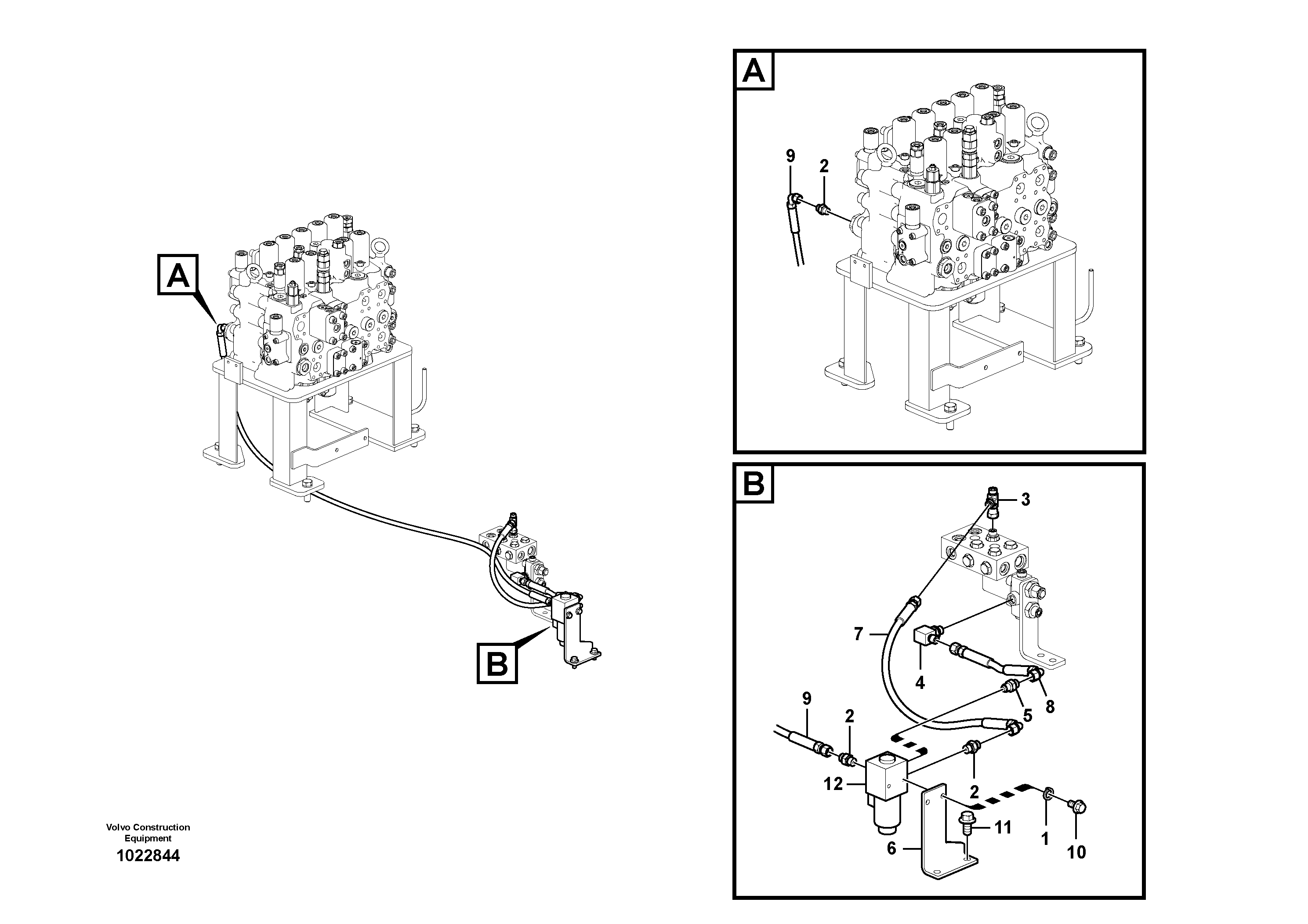 Схема запчастей Volvo EC235C - 33825 Working hydraulic, hammer and shear for 2nd pump flow EC235C