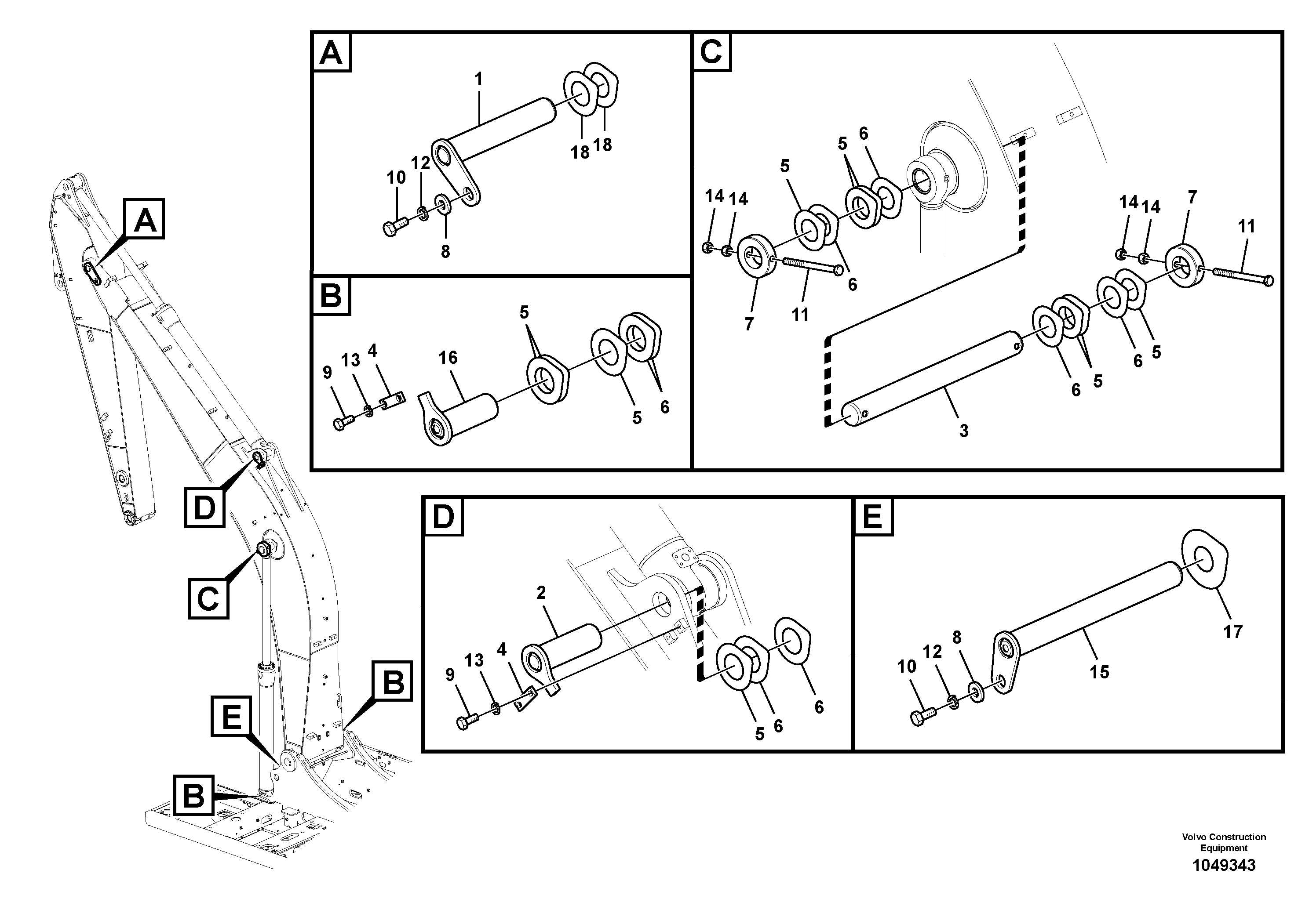 Схема запчастей Volvo EC235C - 61420 Links to boom EC235C