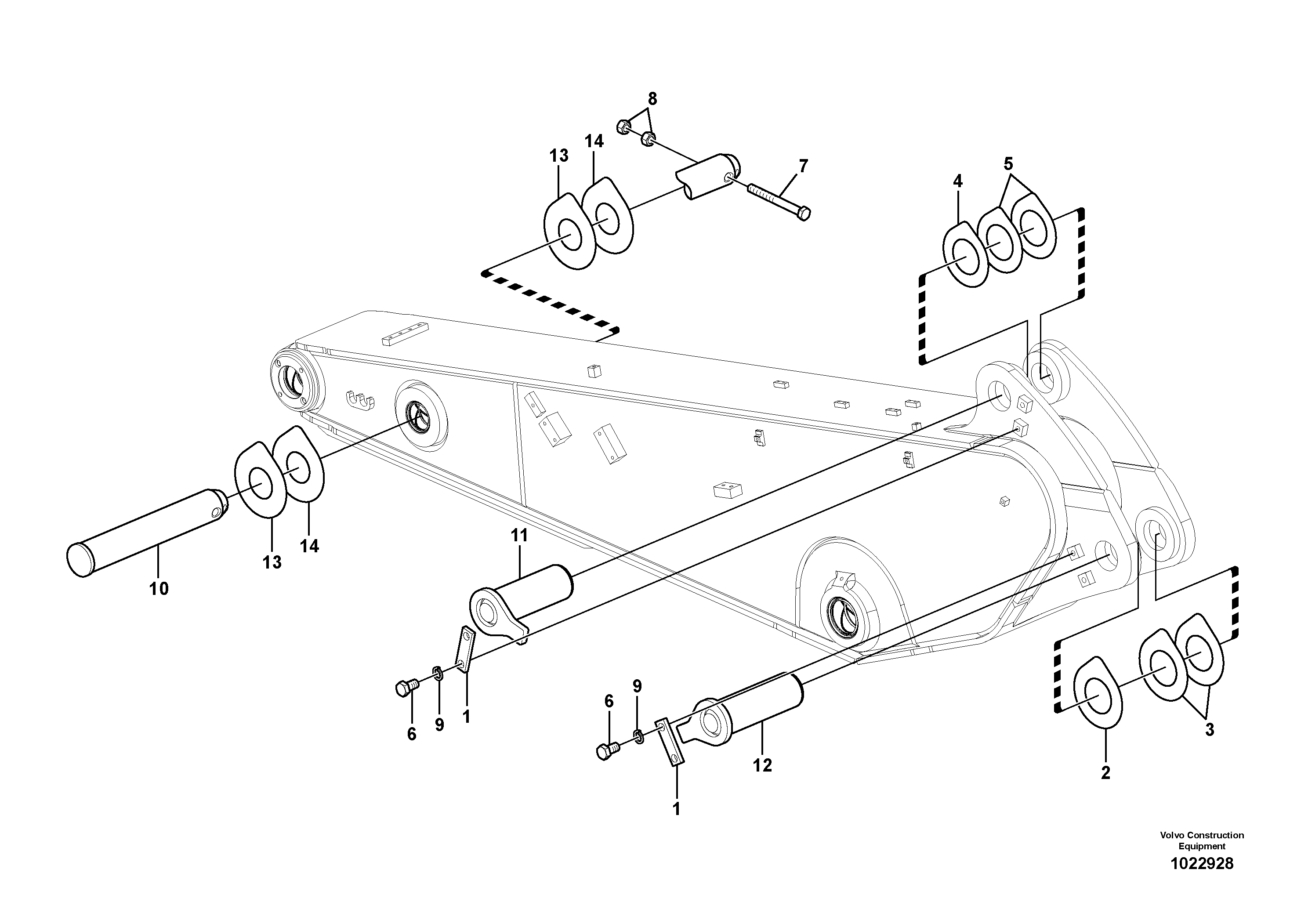 Схема запчастей Volvo EC235C - 98512 Links to dipper arm EC235C