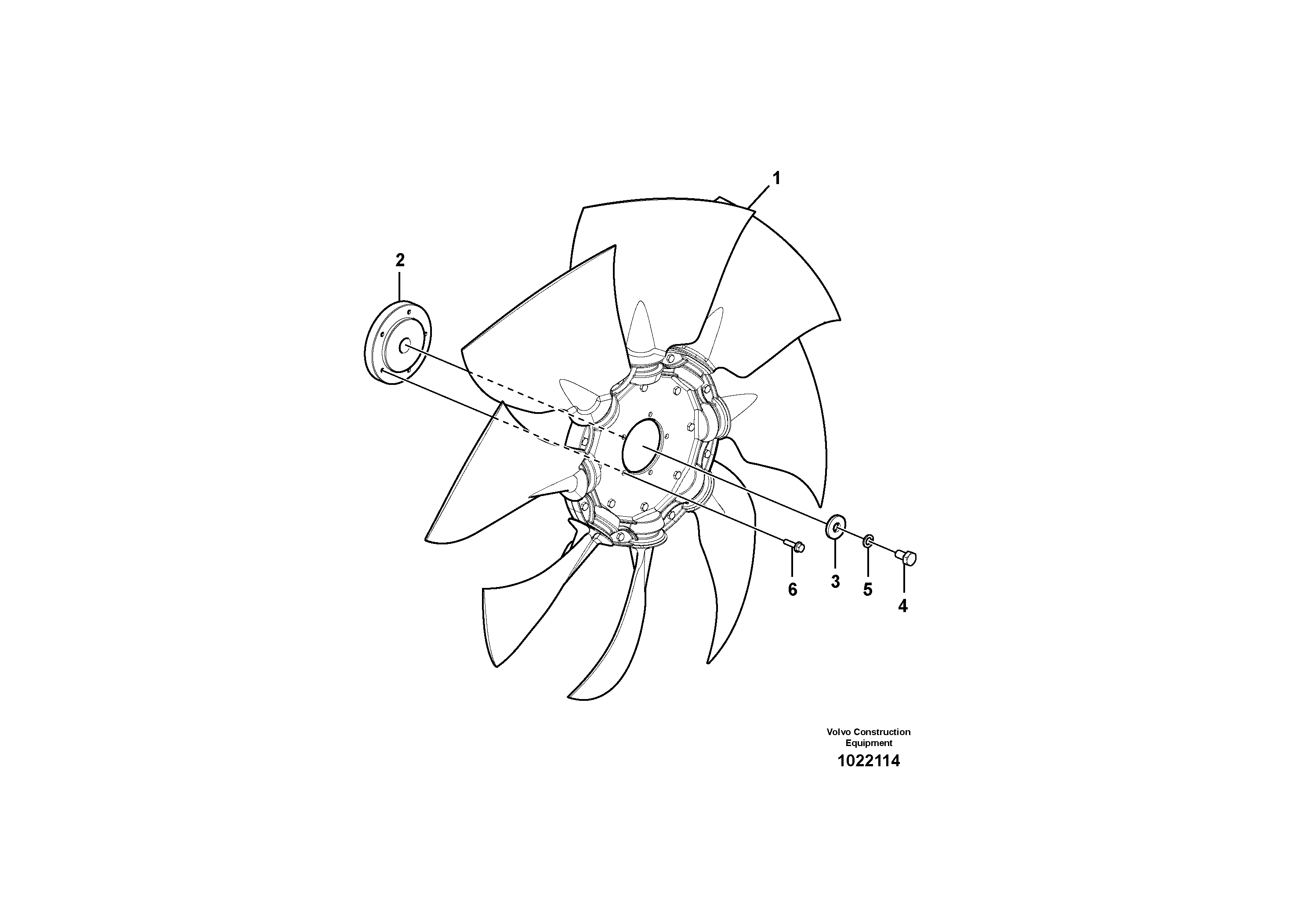 Схема запчастей Volvo EC235C - 28537 Cooling fan mounting EC235C