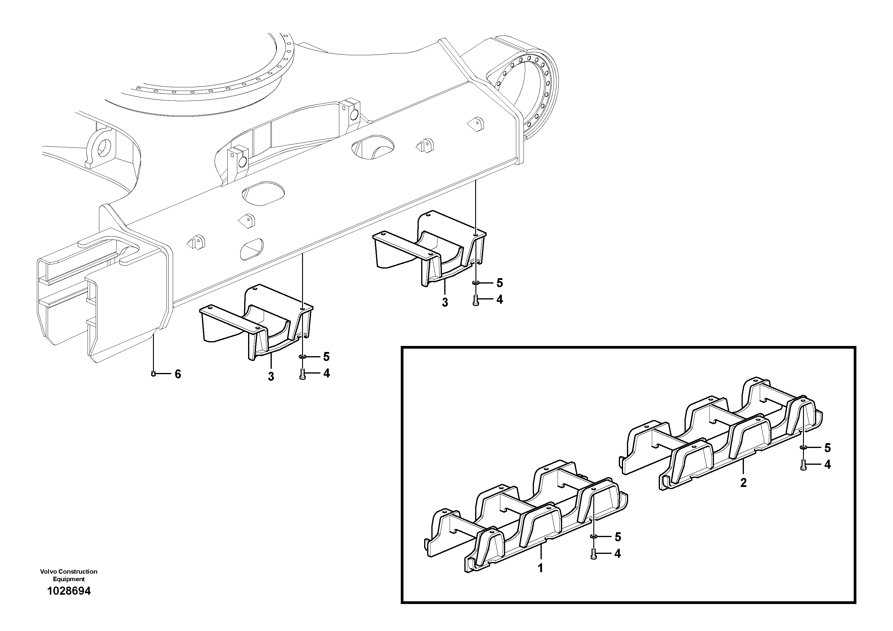 Схема запчастей Volvo EC235C - 50944 Undercarriage, track guards EC235C