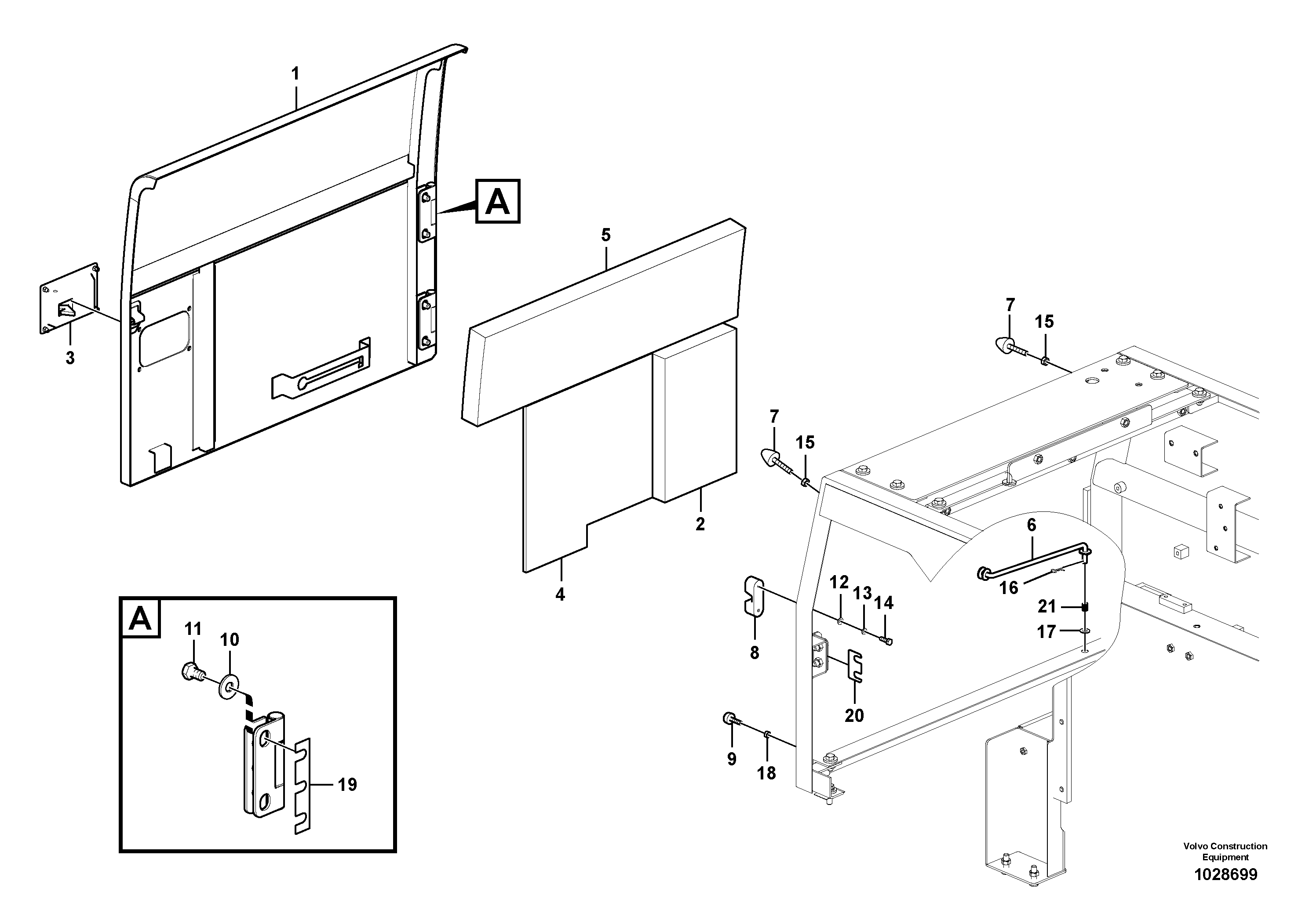 Схема запчастей Volvo EC235C - 23829 Door, side EC235C