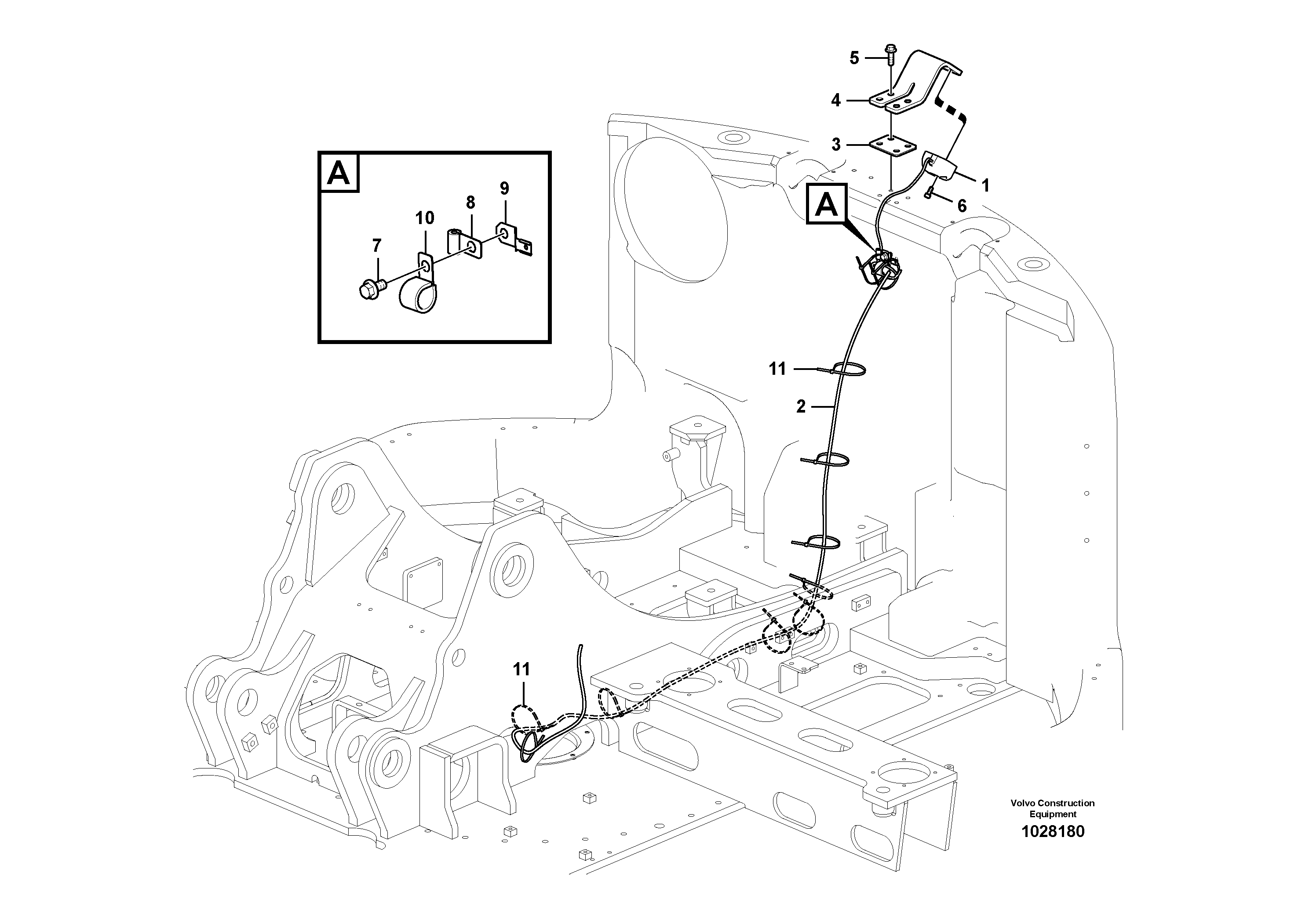 Схема запчастей Volvo ECR145C - 59703 Rear view camera ECR145C