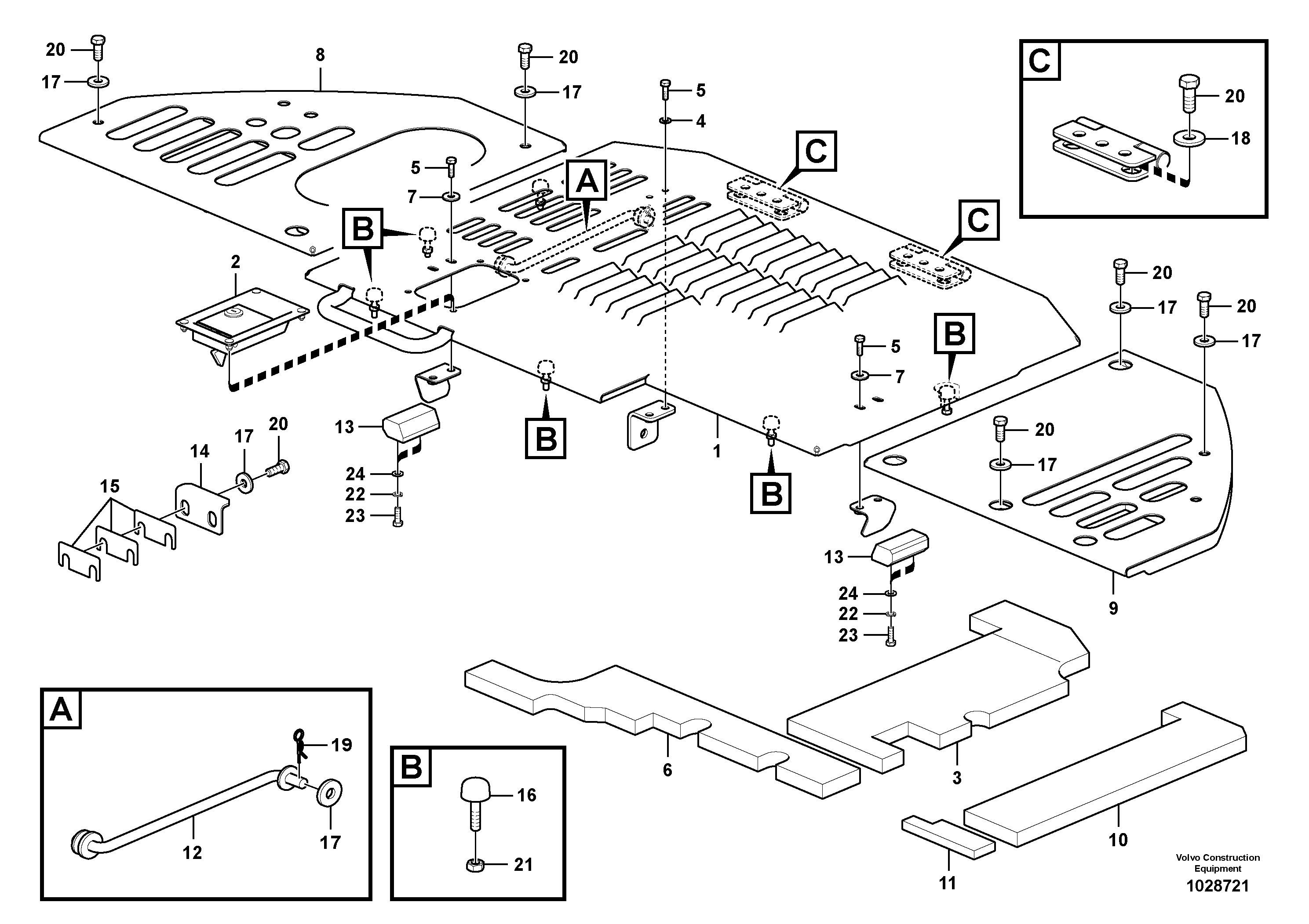 Схема запчастей Volvo ECR145C - 59723 Engine hood ECR145C