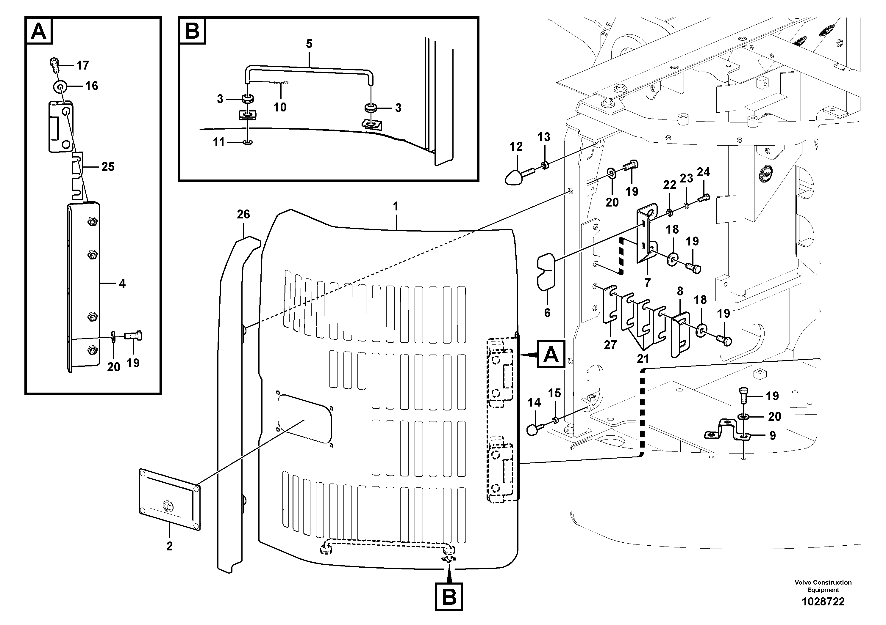 Схема запчастей Volvo ECR145C - 59724 Door, side ECR145C
