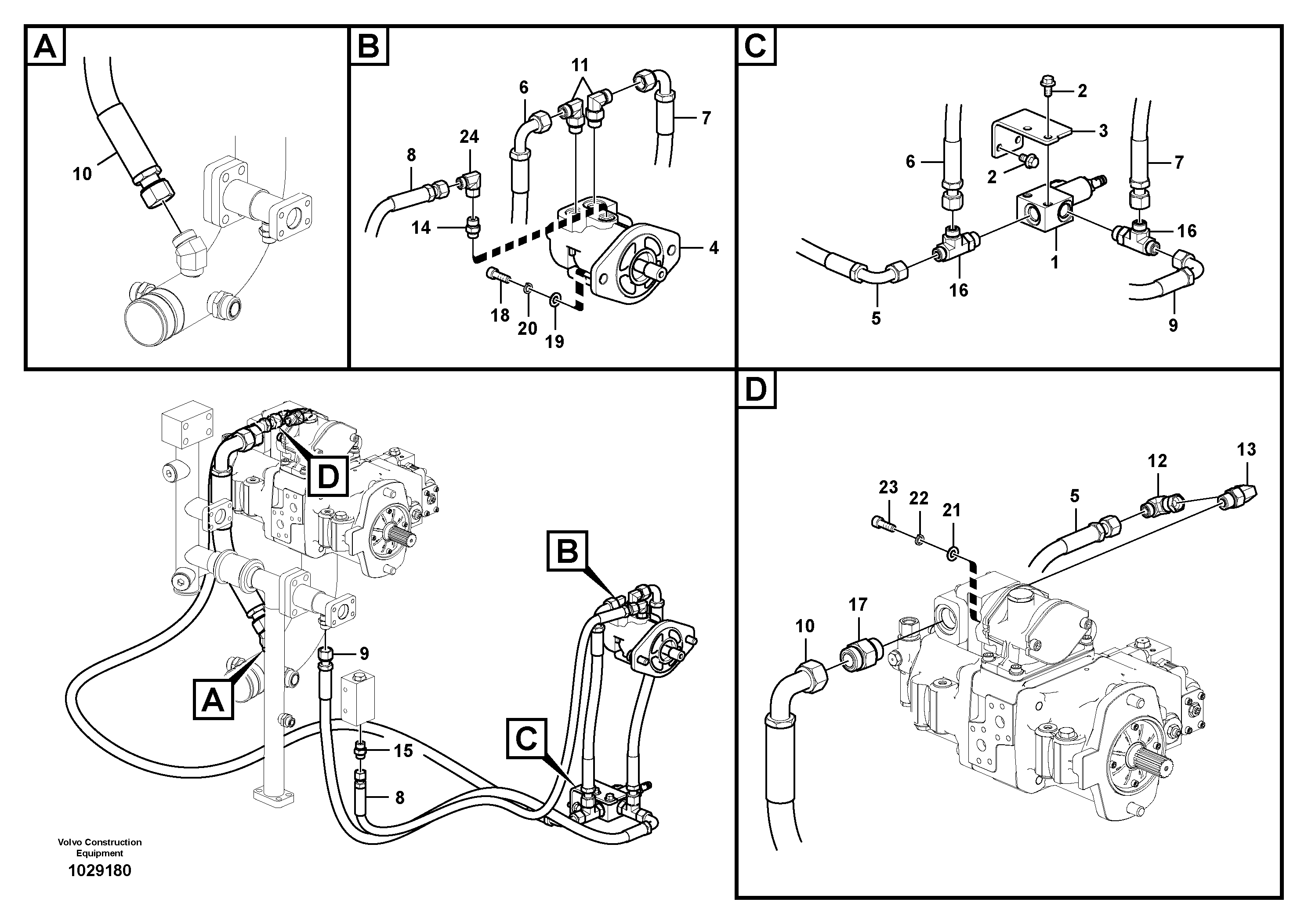 Схема запчастей Volvo ECR145C - 95764 Гидравлика, система масляного охлаждения ECR145C