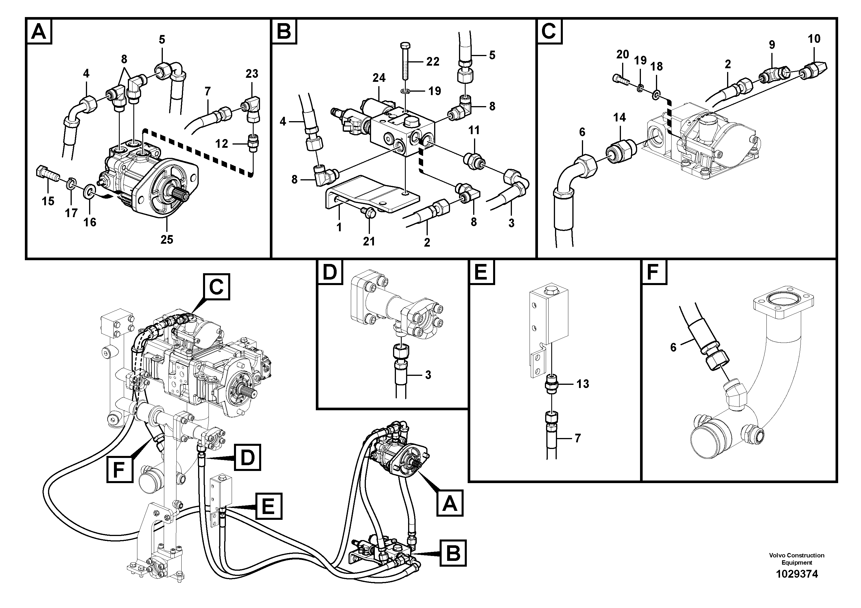 Схема запчастей Volvo ECR145C - 96119 Гидравлика, система масляного охлаждения ECR145C