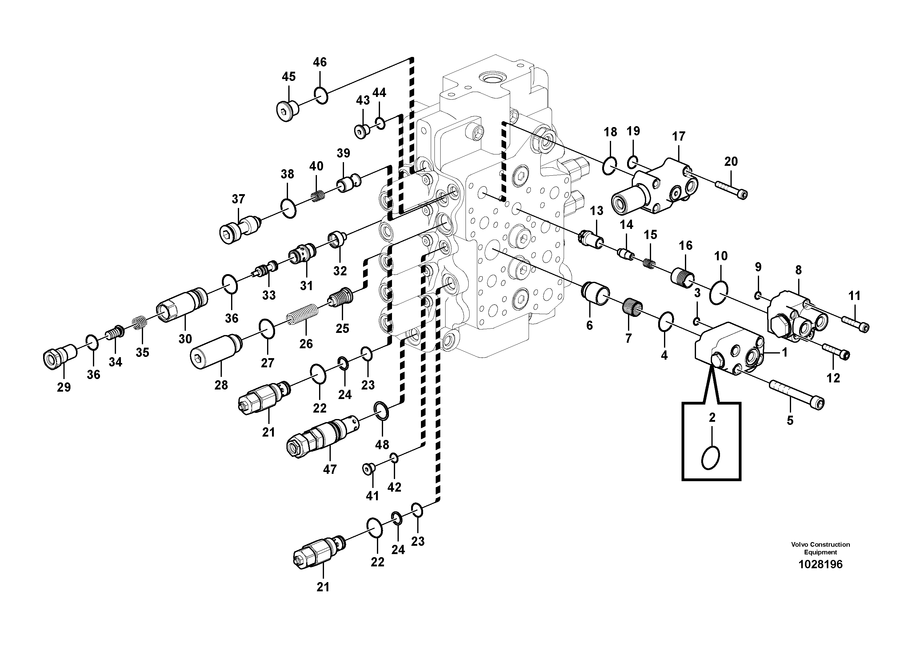 Схема запчастей Volvo ECR145C - 24759 Гидрораспределитель (главный управляющий клапан) ECR145C