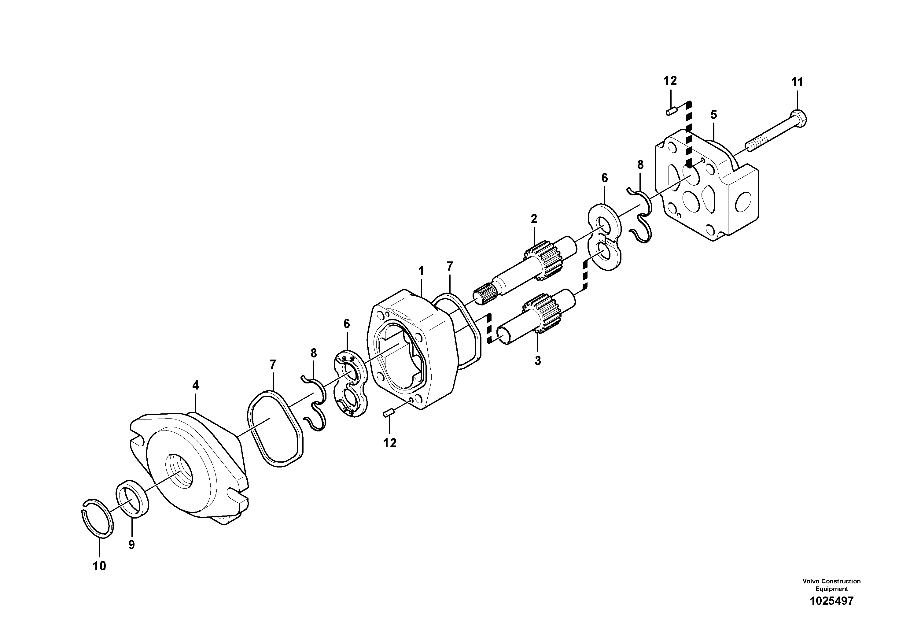Схема запчастей Volvo ECR145C - 54239 Гидронасос (шестеренчатый) ECR145C