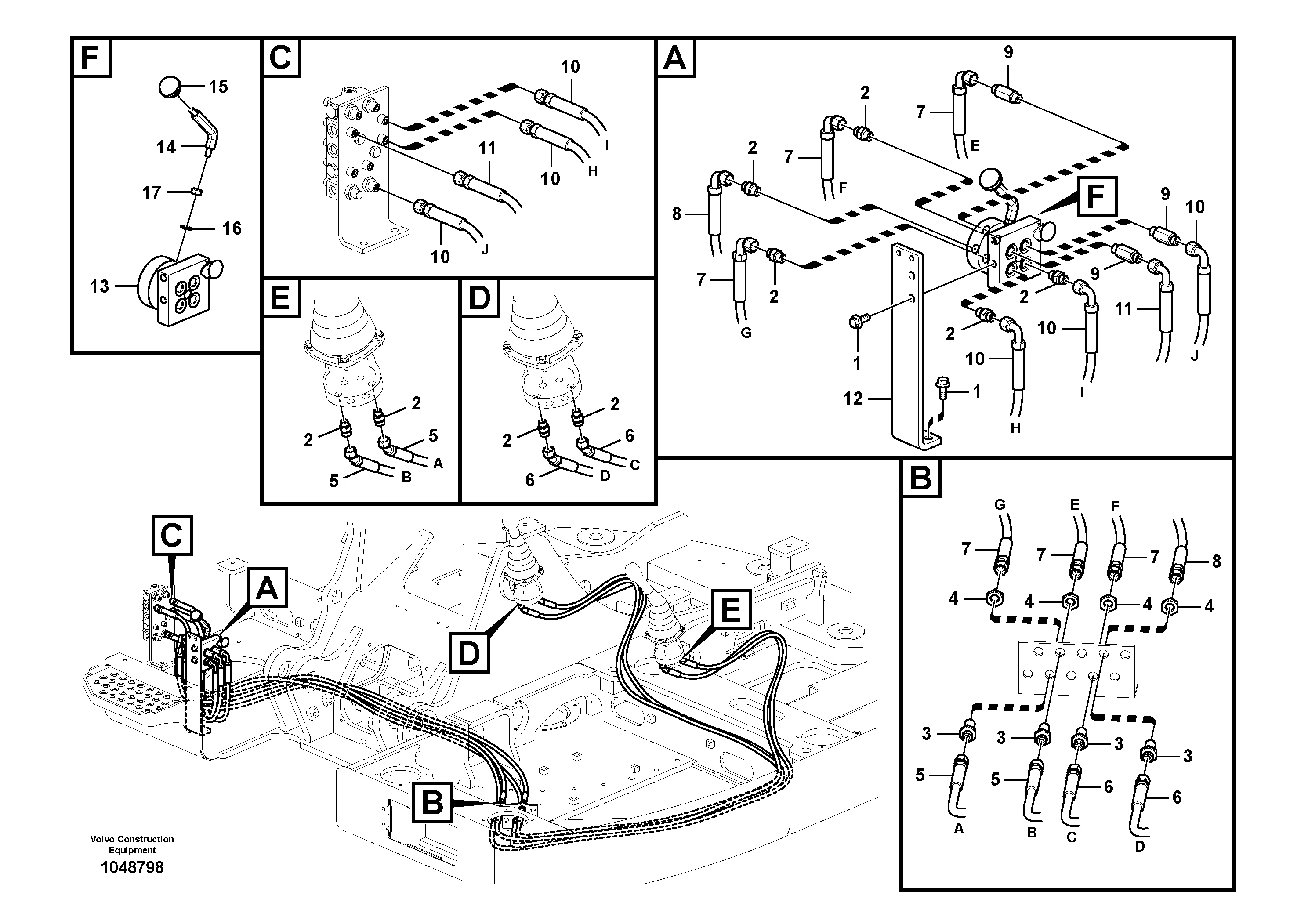 Схема запчастей Volvo ECR145C - 15741 Servo system, changing lever function ECR145C