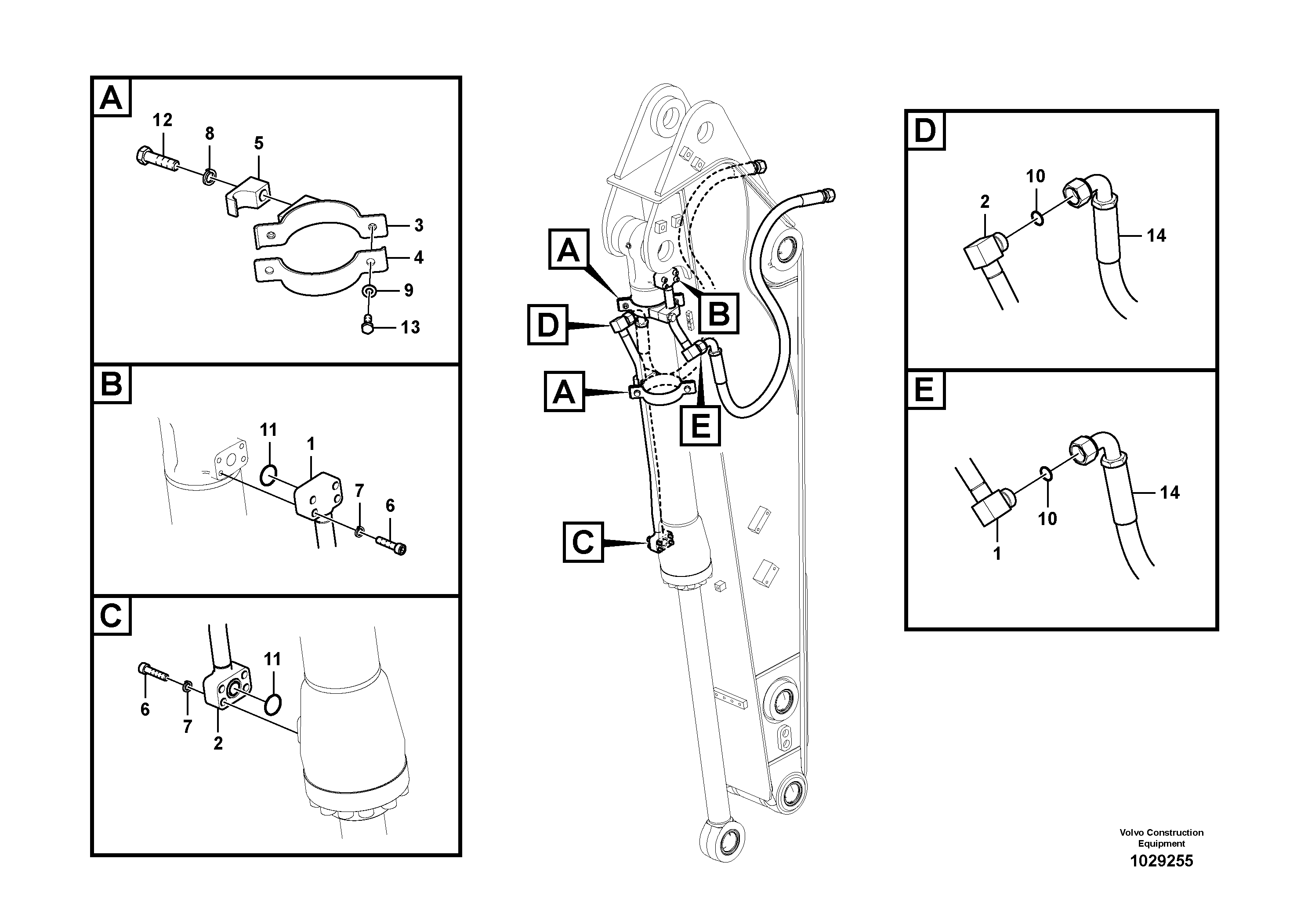 Схема запчастей Volvo ECR145C - 2949 Working hydraulic, bucket cylinder on dipper arm ECR145C