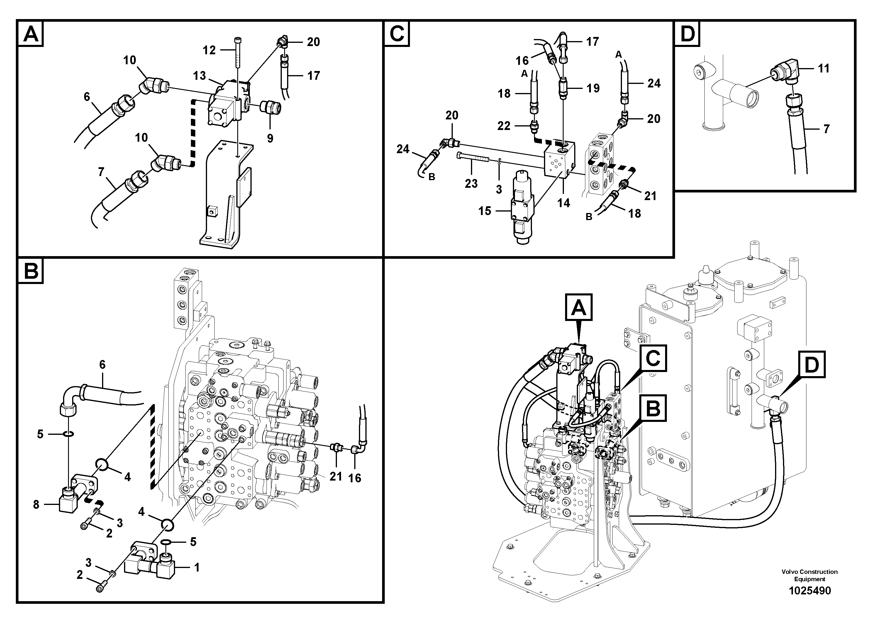 Схема запчастей Volvo ECR145C - 2955 Working hydraulic, hammer and shear for 2nd pump flow ECR145C