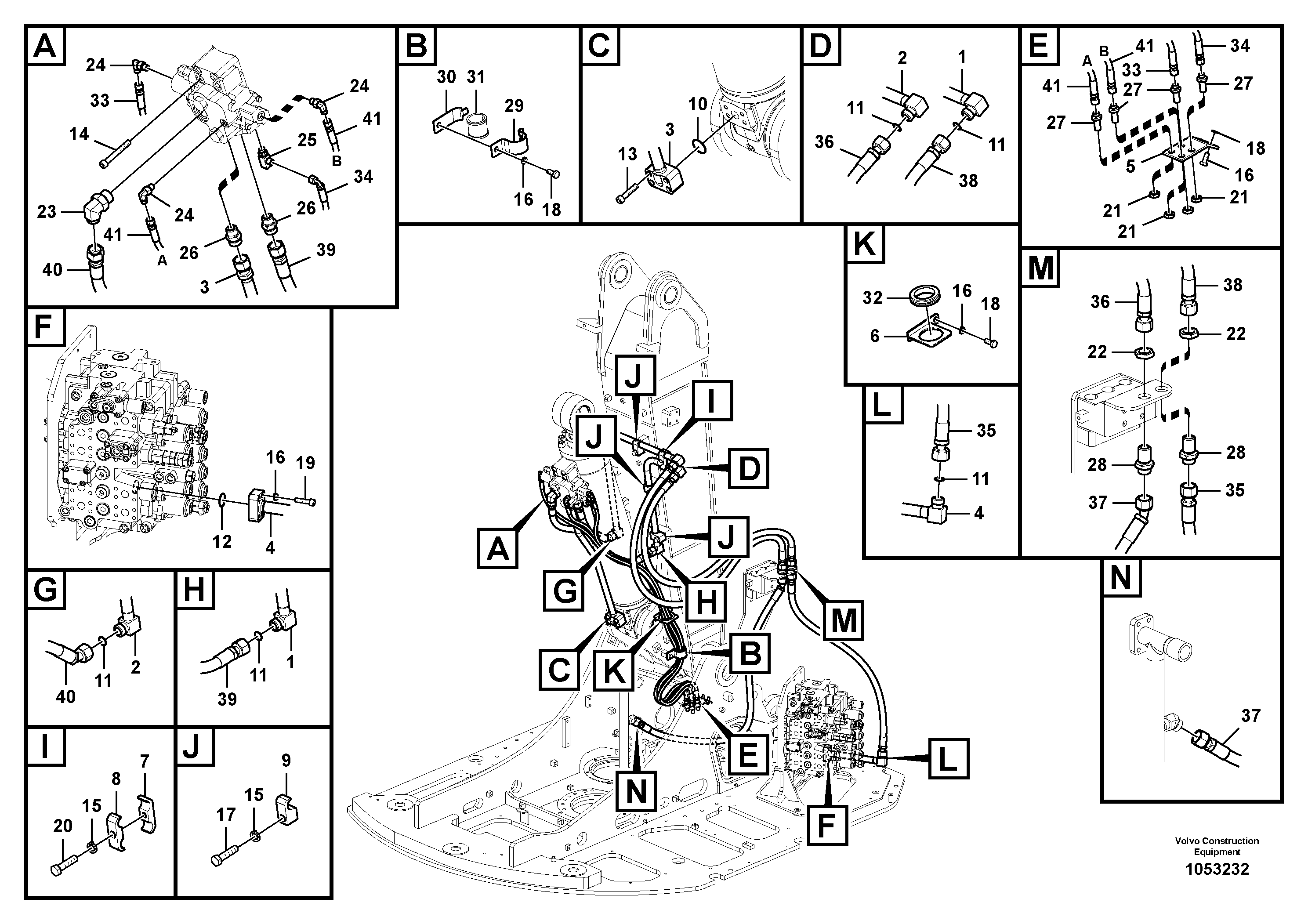 Схема запчастей Volvo ECR145C - 43309 Working hydraulic, dipper arm cylinder on boom ECR145C