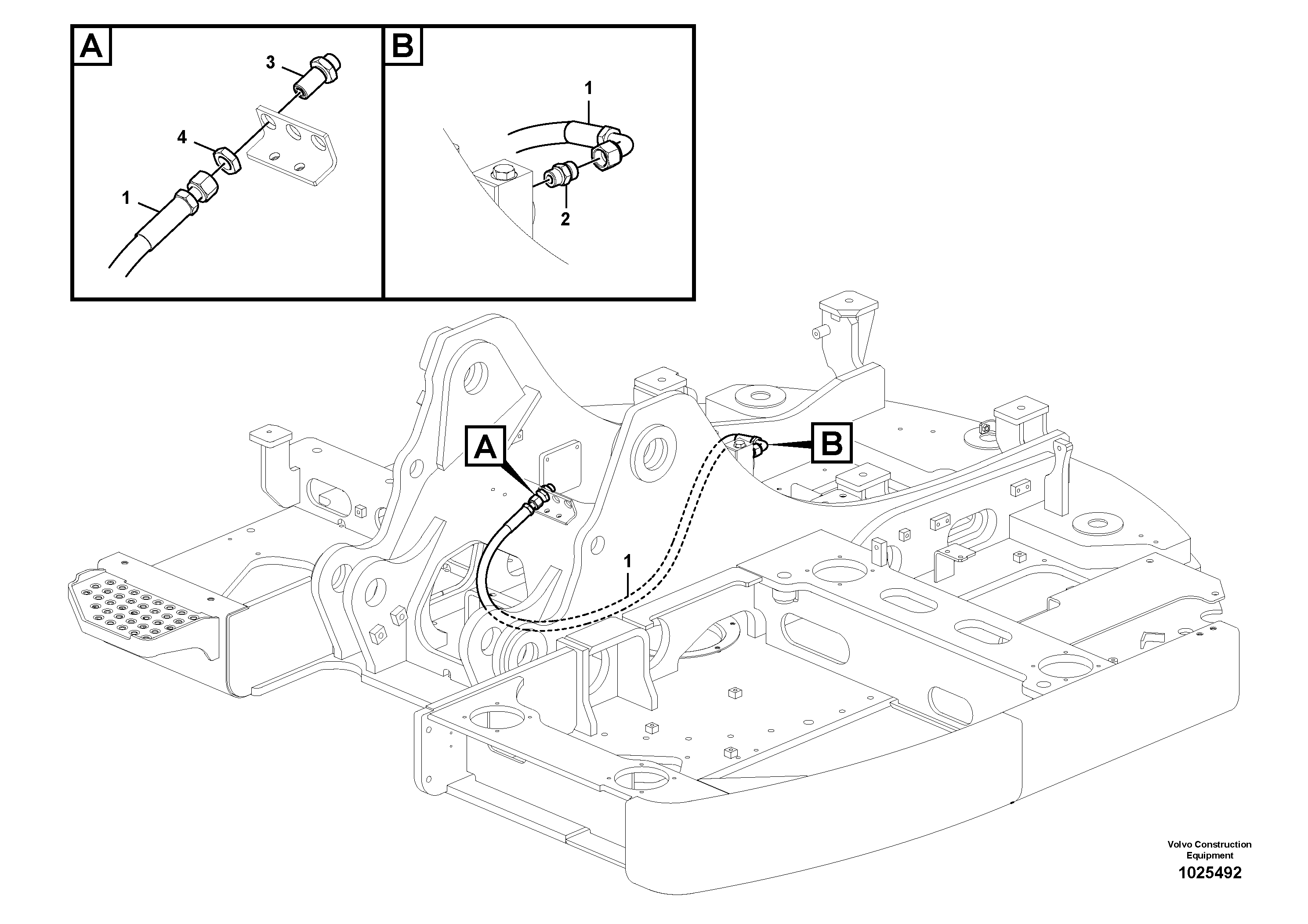 Схема запчастей Volvo ECR145C - 56529 Working Hydraulic, Oil Leak On Upper Frame ECR145C