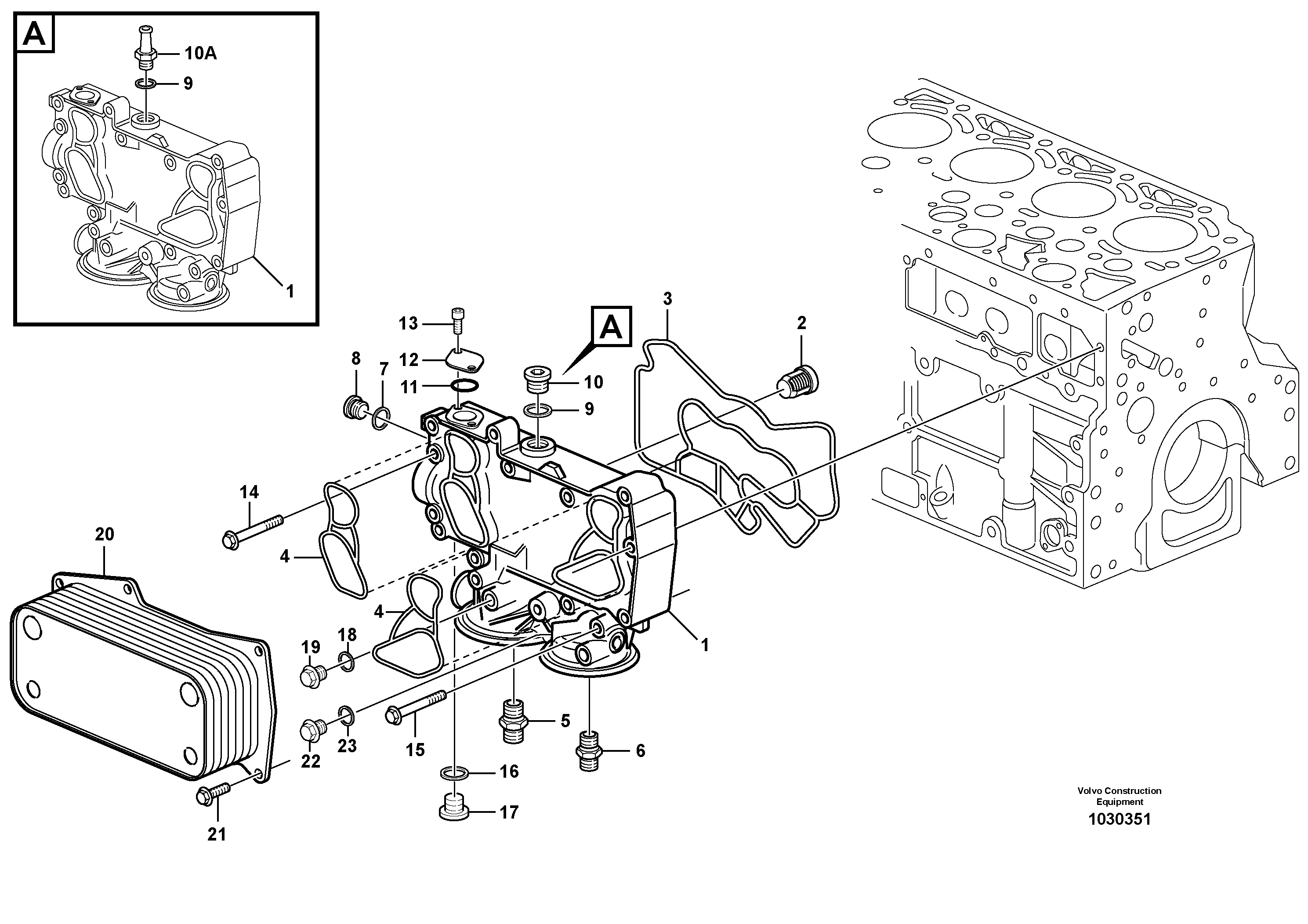 Схема запчастей Volvo ECR145C - 8945 Масляный радиатор ECR145C
