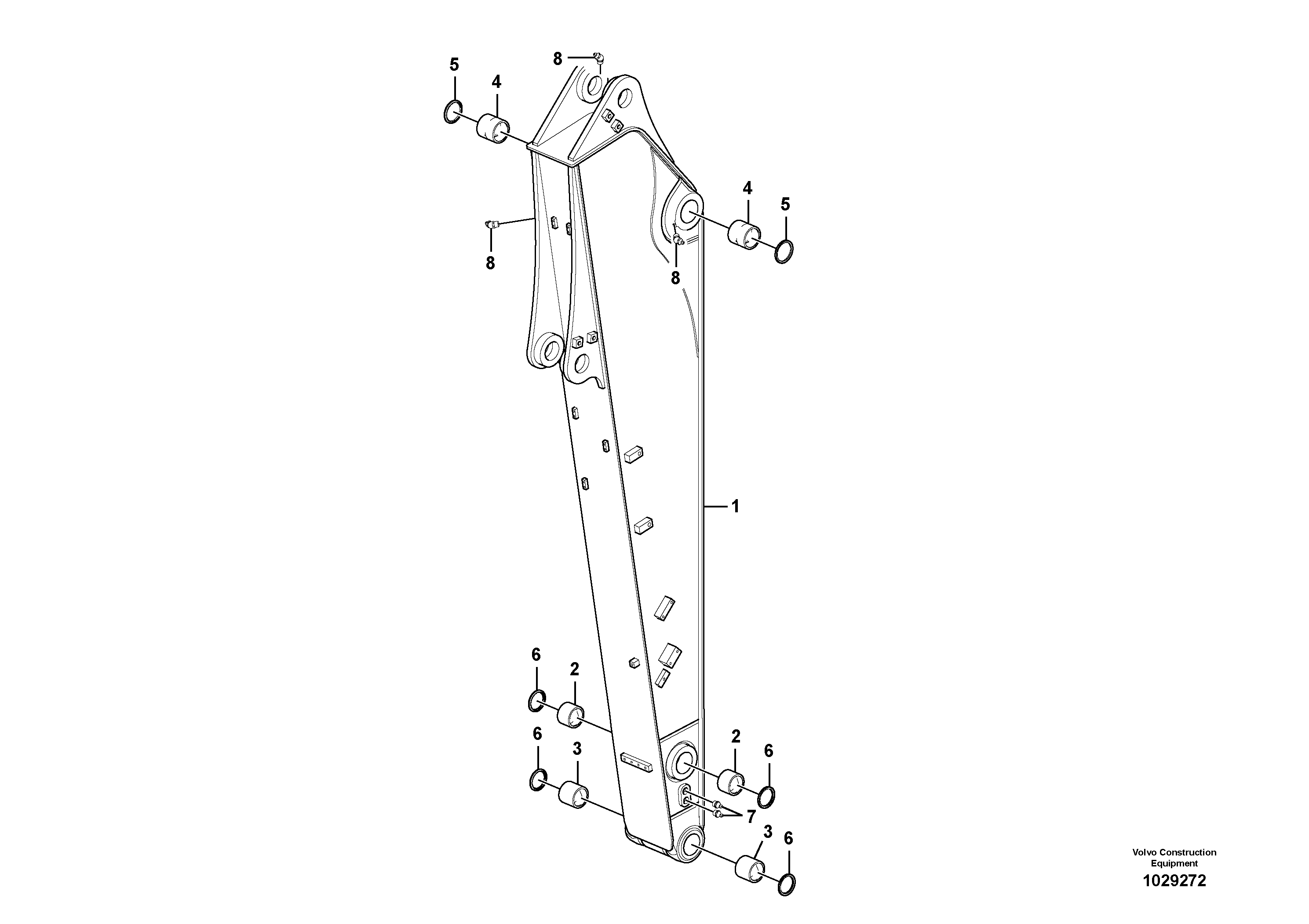 Схема запчастей Volvo ECR145C - 92940 Dipper arm and grease piping with piping seat ECR145C