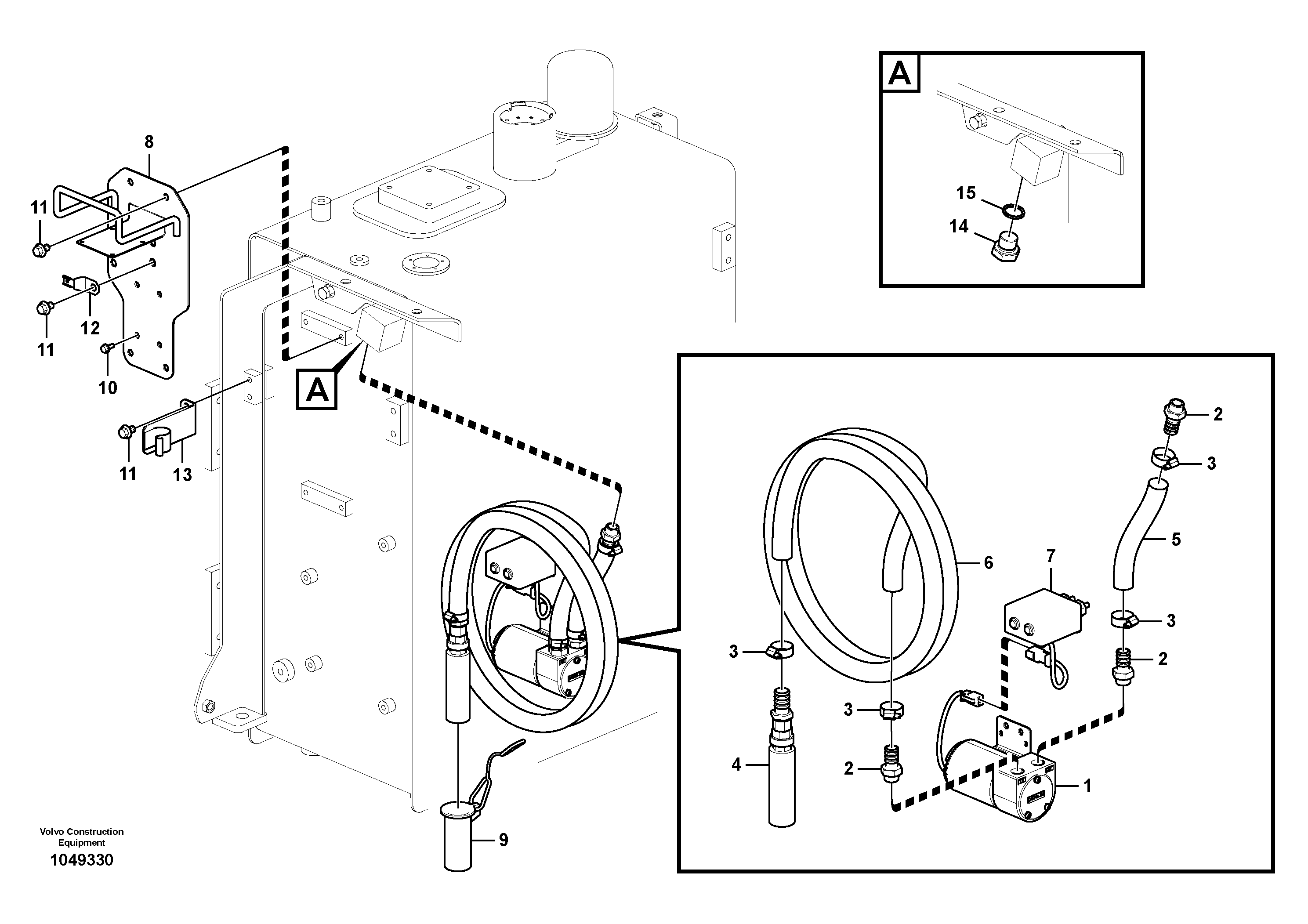 Схема запчастей Volvo ECR145C - 60546 Fuel filling pump with assembling details ECR145C