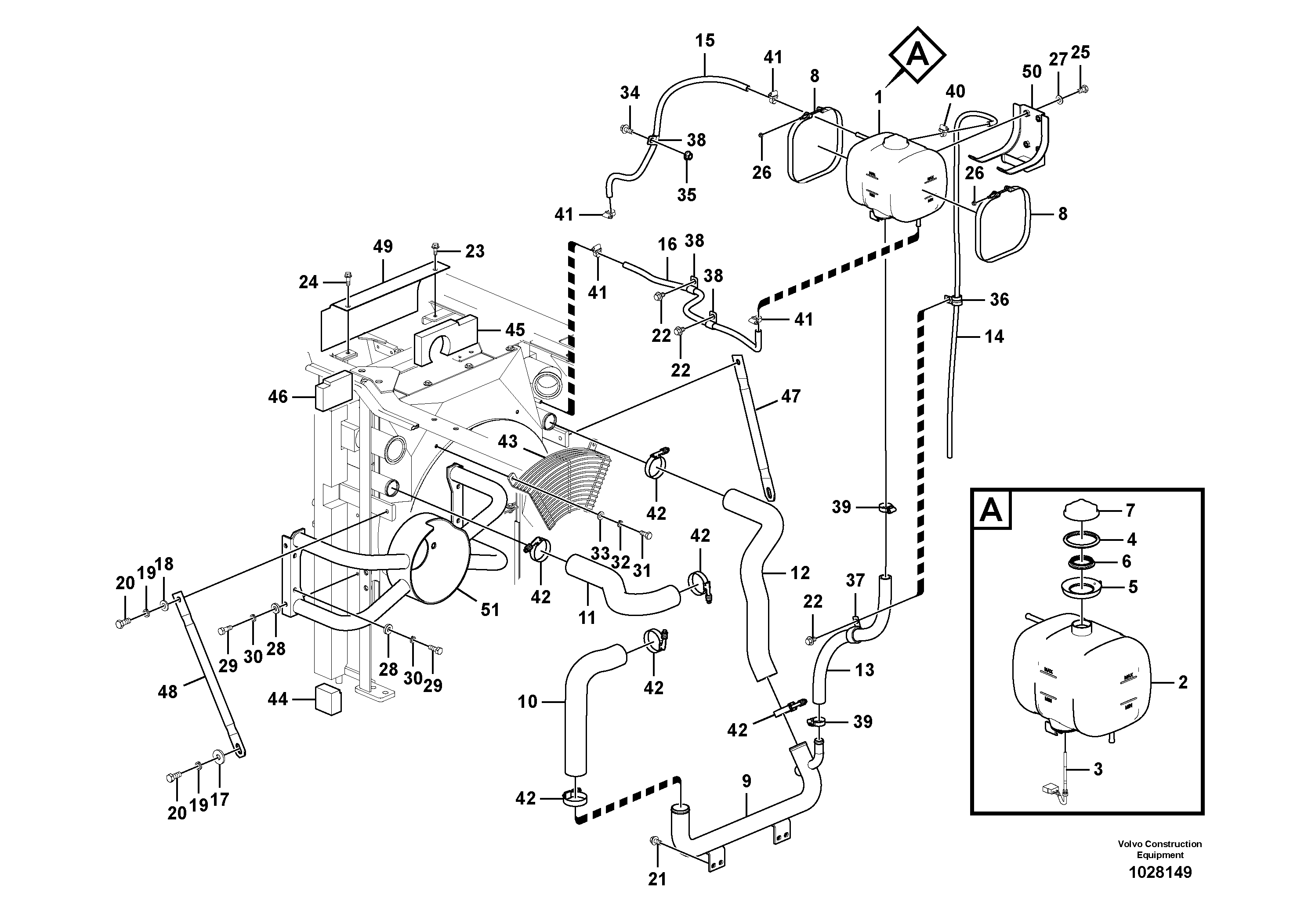 Схема запчастей Volvo ECR145C - 68126 Система охлаждения ECR145C