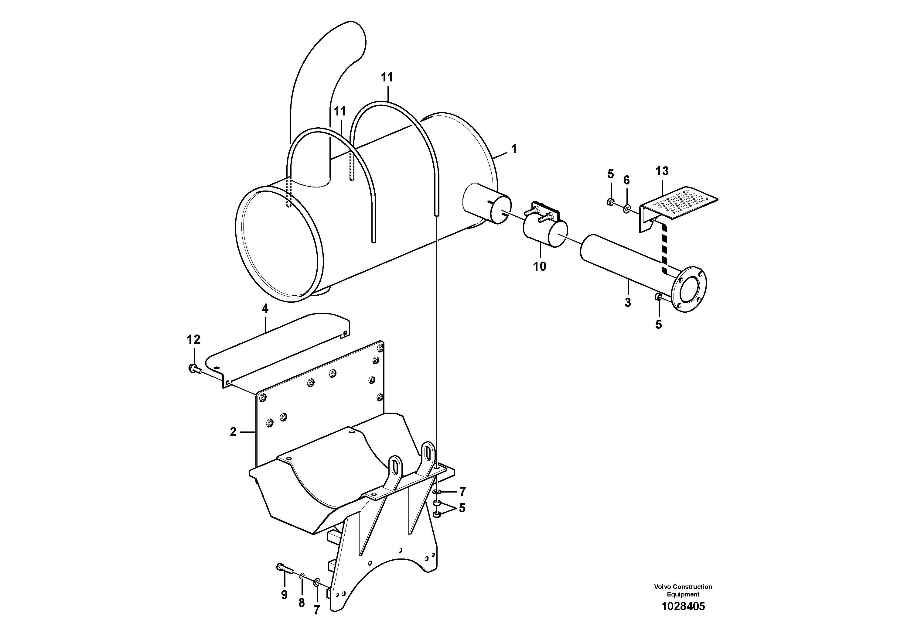 Схема запчастей Volvo ECR235C - 43406 Выхлопная система ECR235C