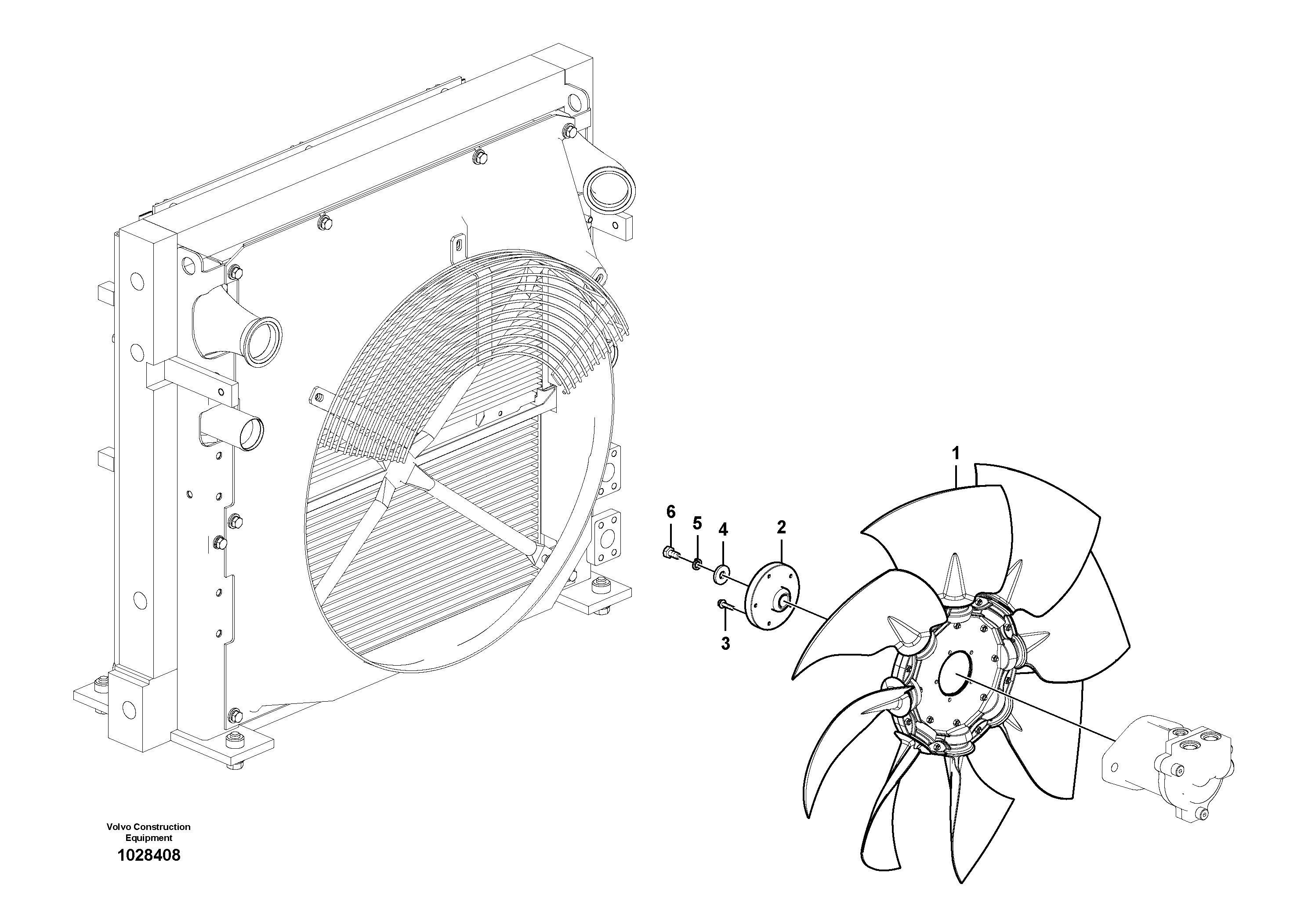 Схема запчастей Volvo ECR235C - 15457 Cooling fan mounting ECR235C