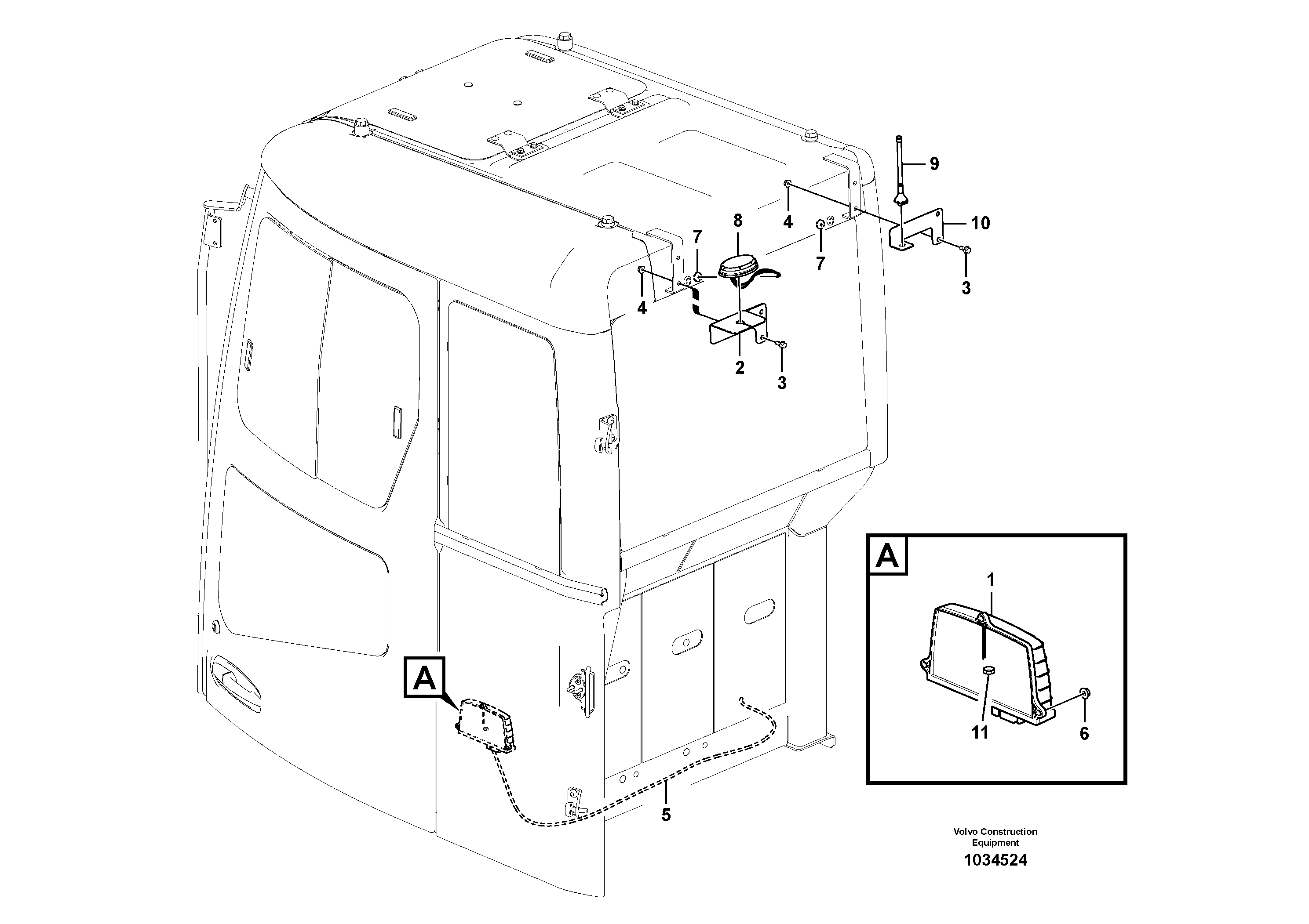 Схема запчастей Volvo ECR235C - 100197 Cable harnesses, telematics ECR235C
