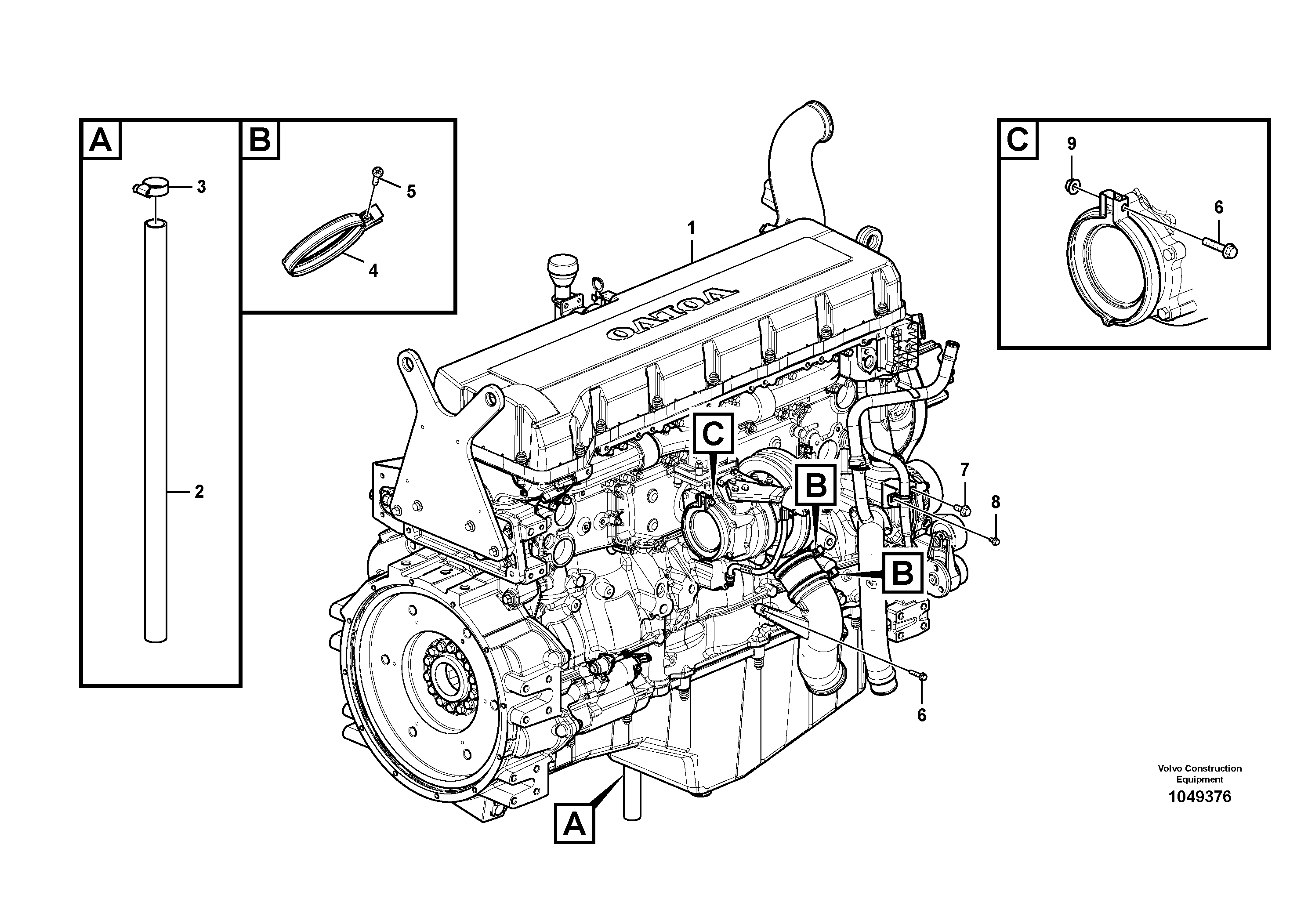 Схема запчастей Volvo EC700C - 1577 Двигатель в сборе EC700C