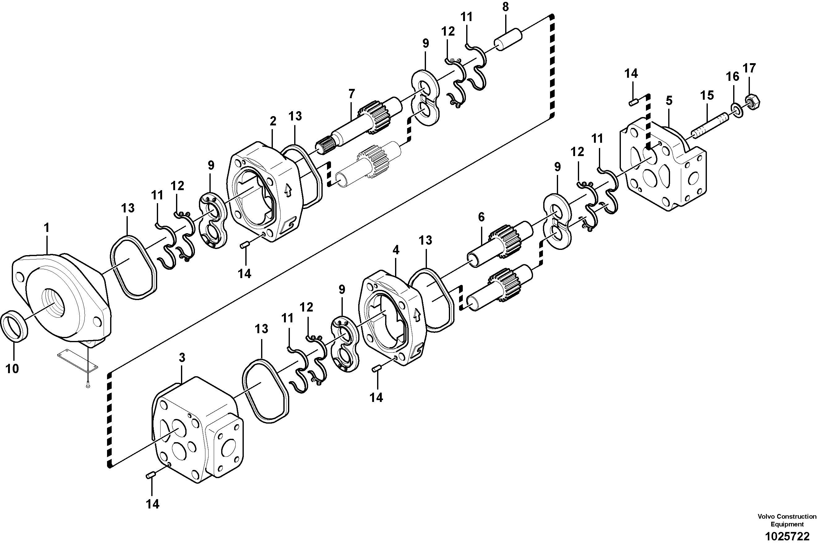 Схема запчастей Volvo EC700C - 65292 Hydraulic gear pump for quickfit and rotator EC700C