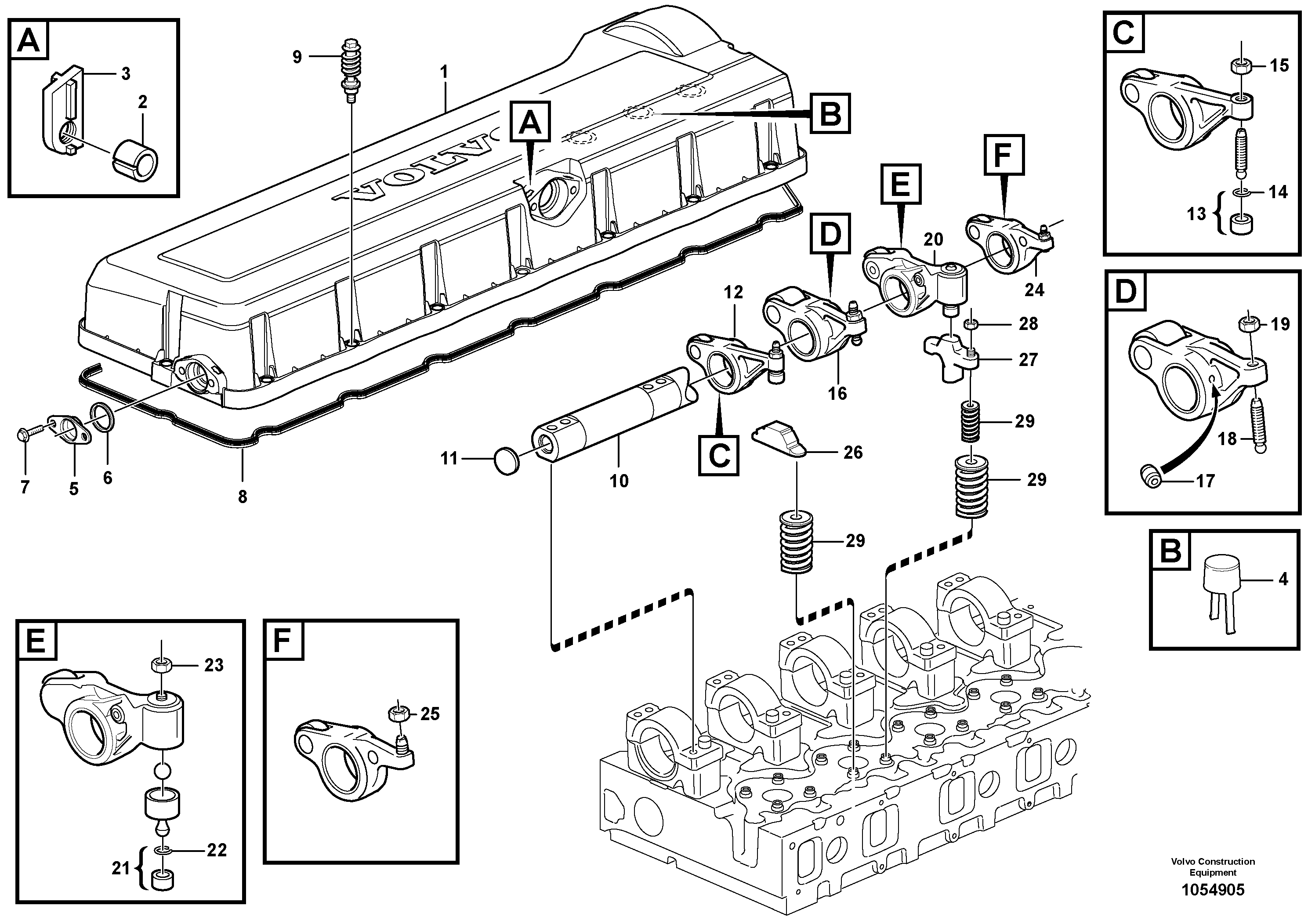 Схема запчастей Volvo EC700C - 98551 Valve mechanism EC700C